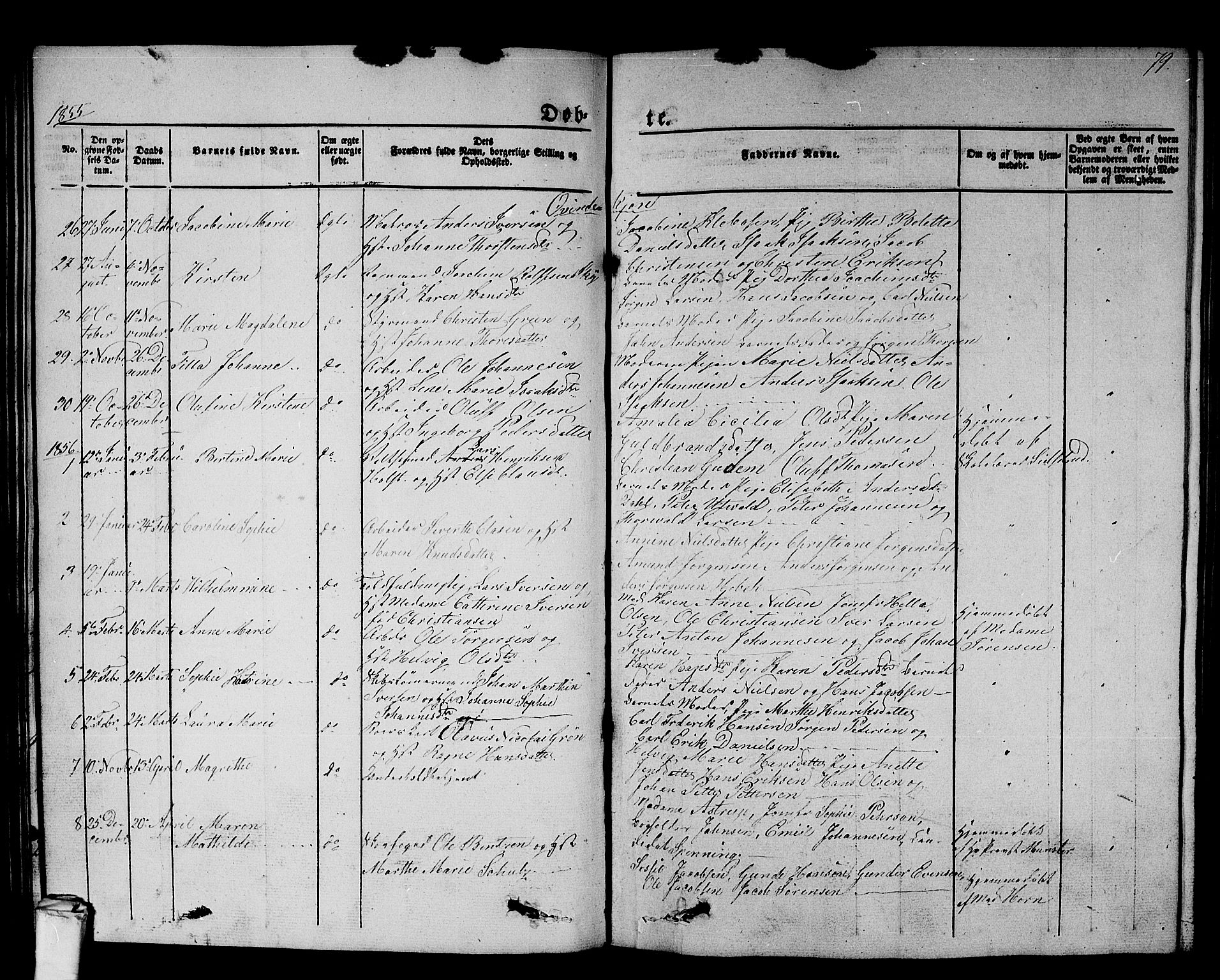 Larvik kirkebøker, AV/SAKO-A-352/G/Gb/L0002: Parish register (copy) no. II 2, 1843-1866, p. 79