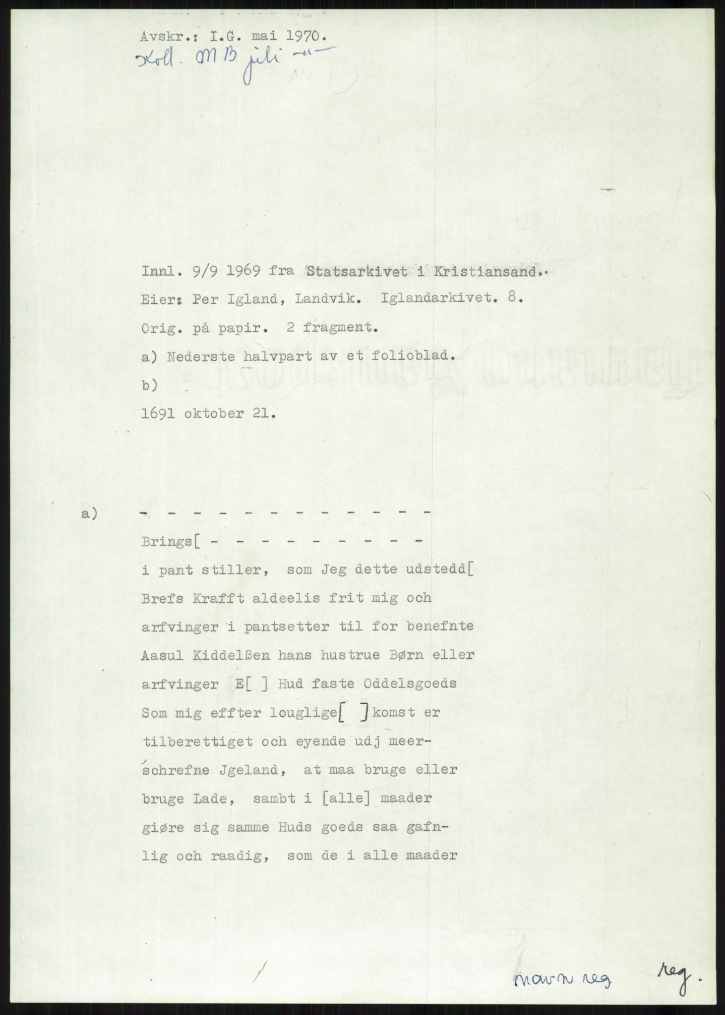 Samlinger til kildeutgivelse, Diplomavskriftsamlingen, AV/RA-EA-4053/H/Ha, p. 3346