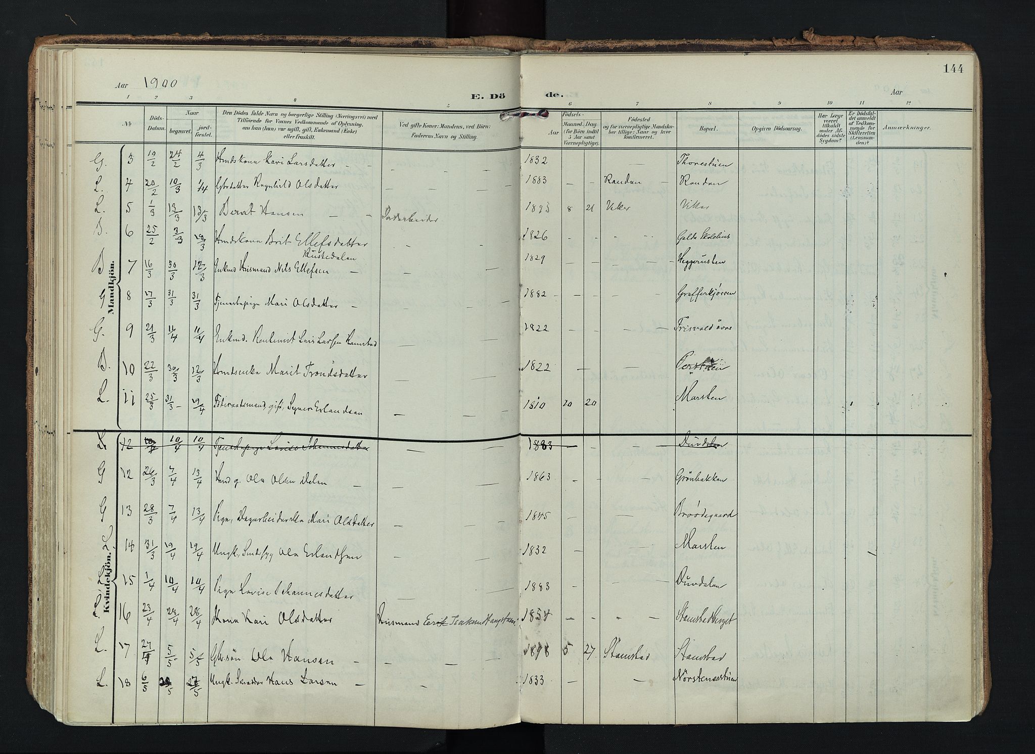 Lom prestekontor, SAH/PREST-070/K/L0010: Parish register (official) no. 10, 1899-1926, p. 144