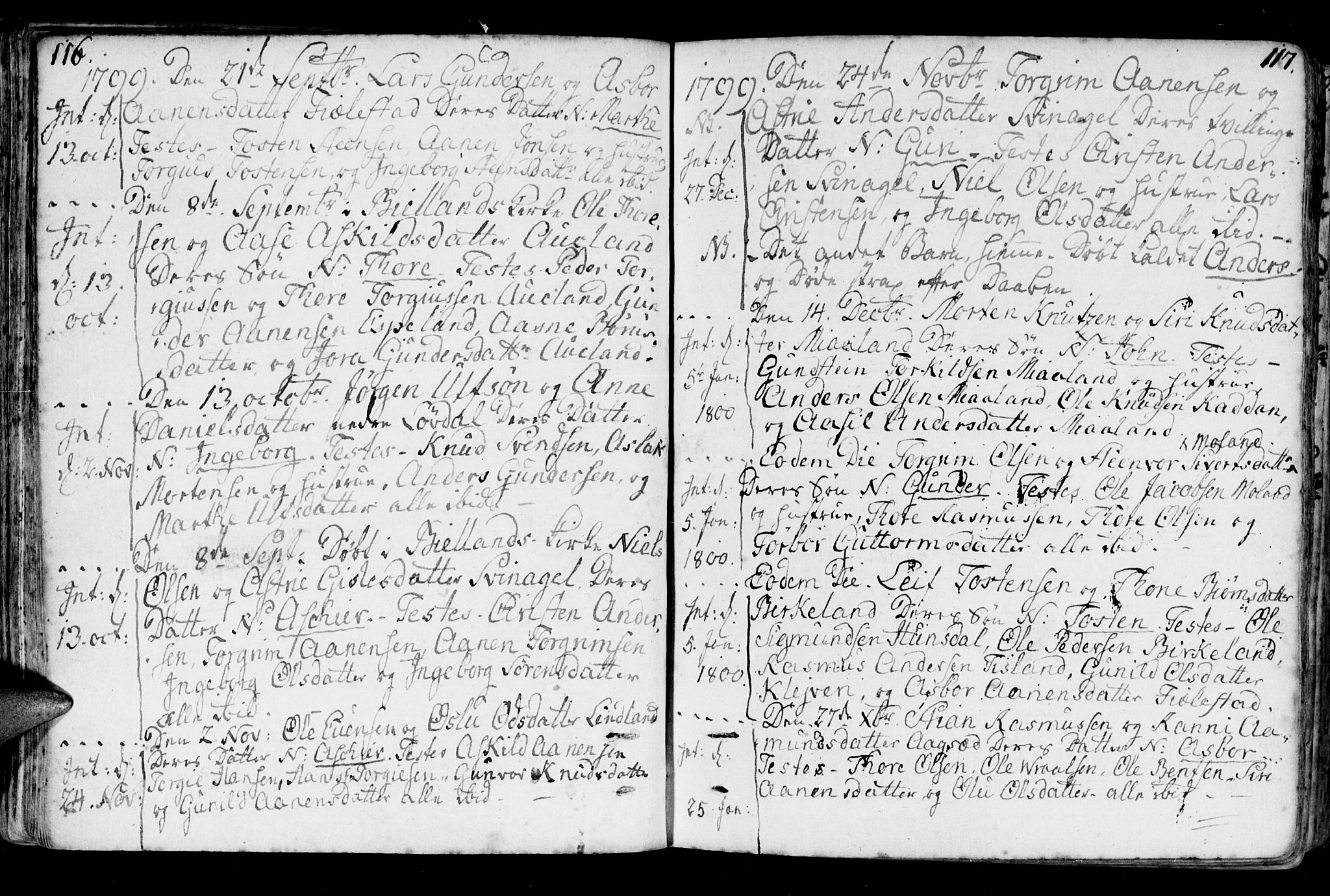 Holum sokneprestkontor, AV/SAK-1111-0022/F/Fa/Fab/L0004: Parish register (official) no. A 4, 1774-1847, p. 116-117