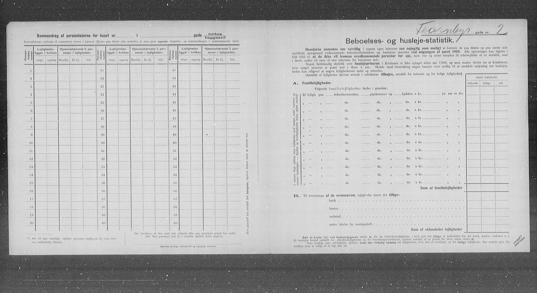 OBA, Municipal Census 1905 for Kristiania, 1905, p. 12425