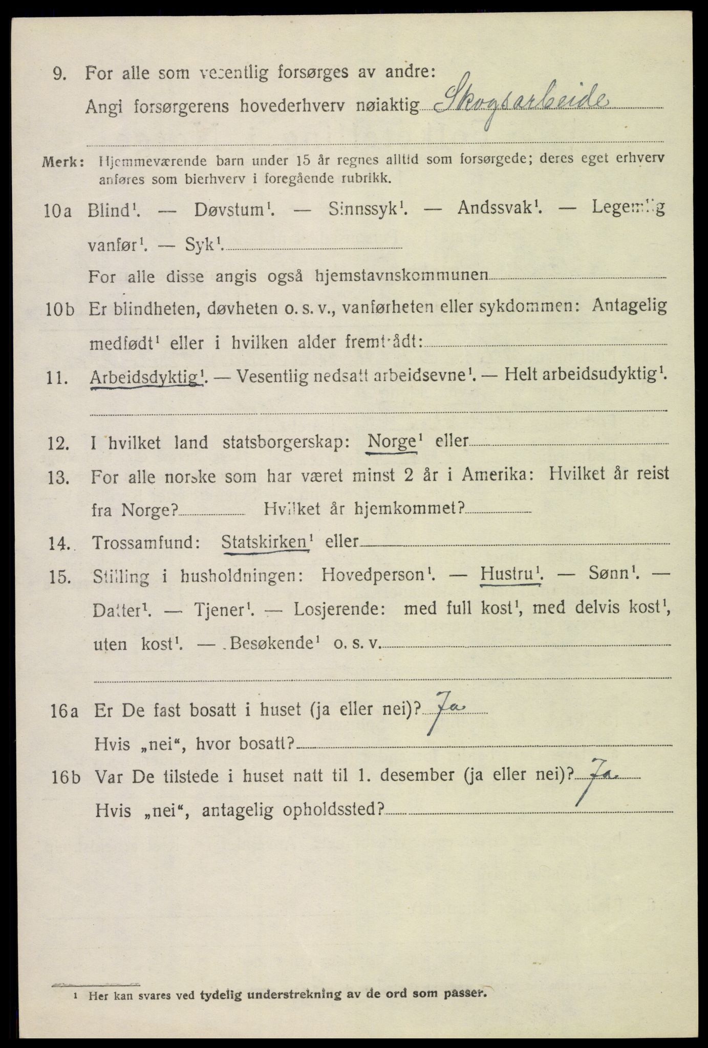 SAH, 1920 census for Nordre Land, 1920, p. 1641