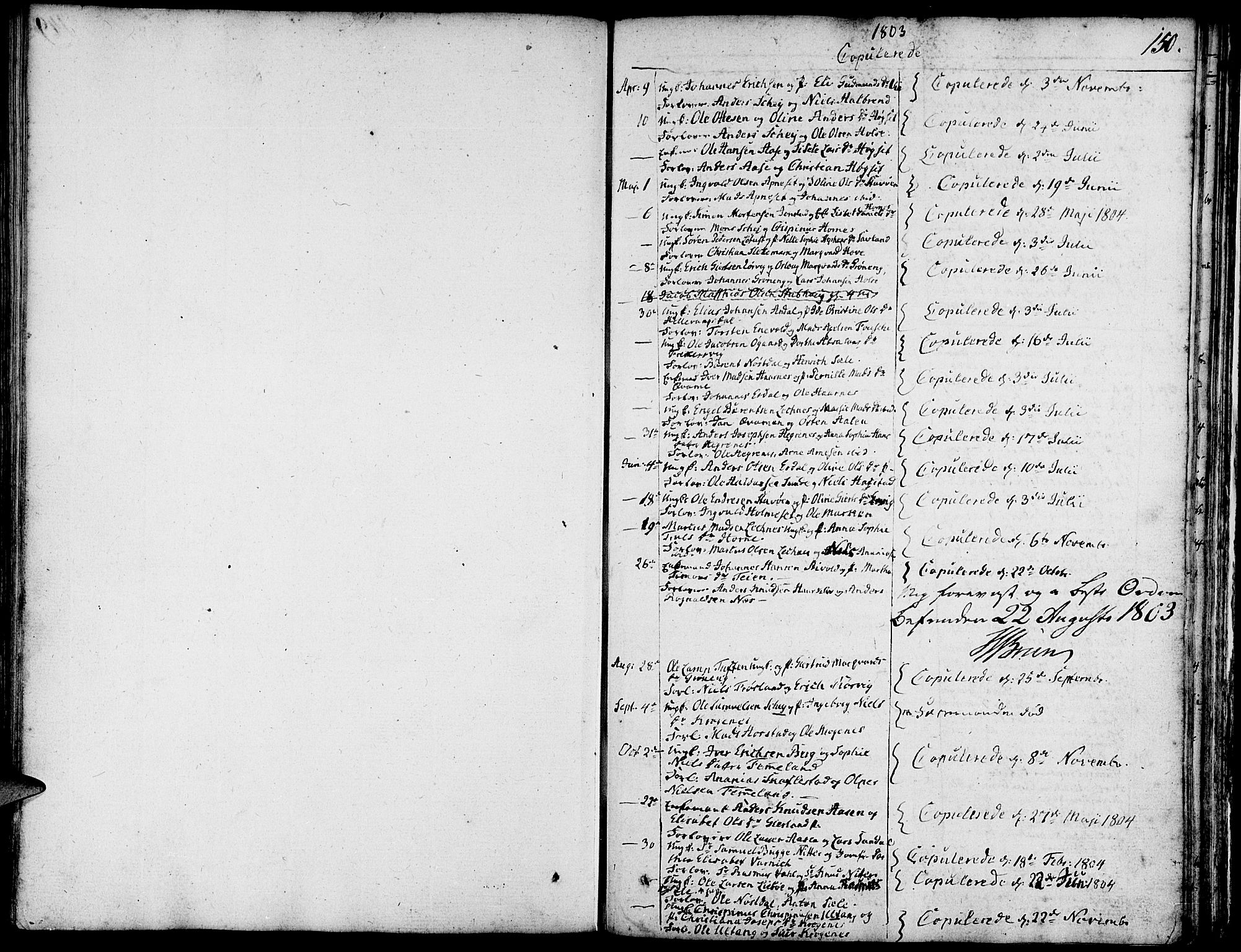 Førde sokneprestembete, SAB/A-79901/H/Haa/Haaa/L0005: Parish register (official) no. A 5, 1803-1821, p. 150