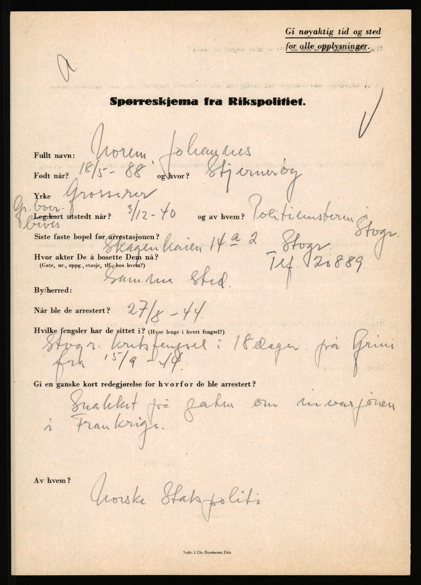 Rikspolitisjefen, AV/RA-S-1560/L/L0012: Mogensen, Øivind - Noraas, Lars, 1940-1945, p. 1090