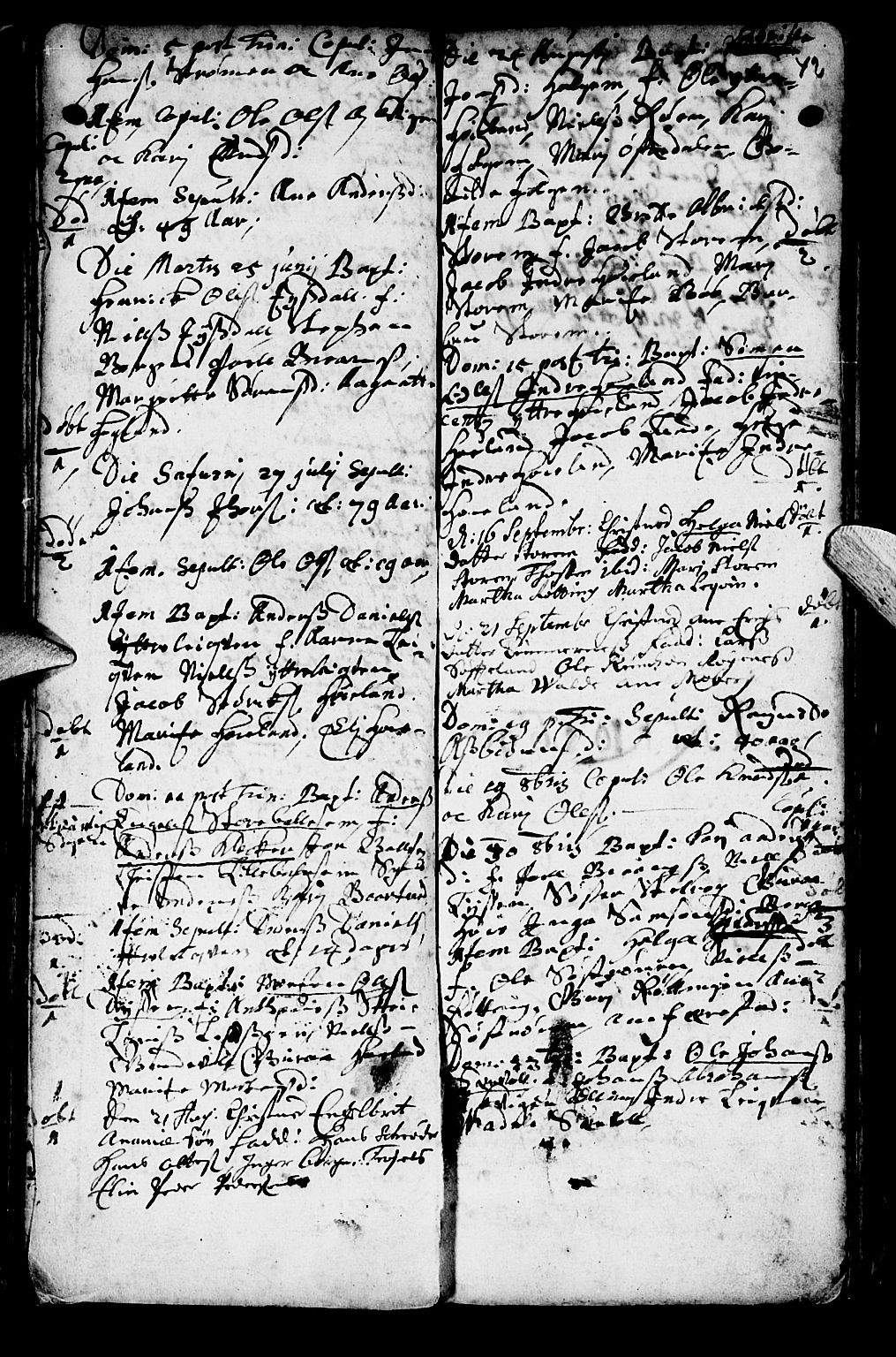 Os sokneprestembete, SAB/A-99929: Parish register (official) no. A 1, 1669-1722, p. 42