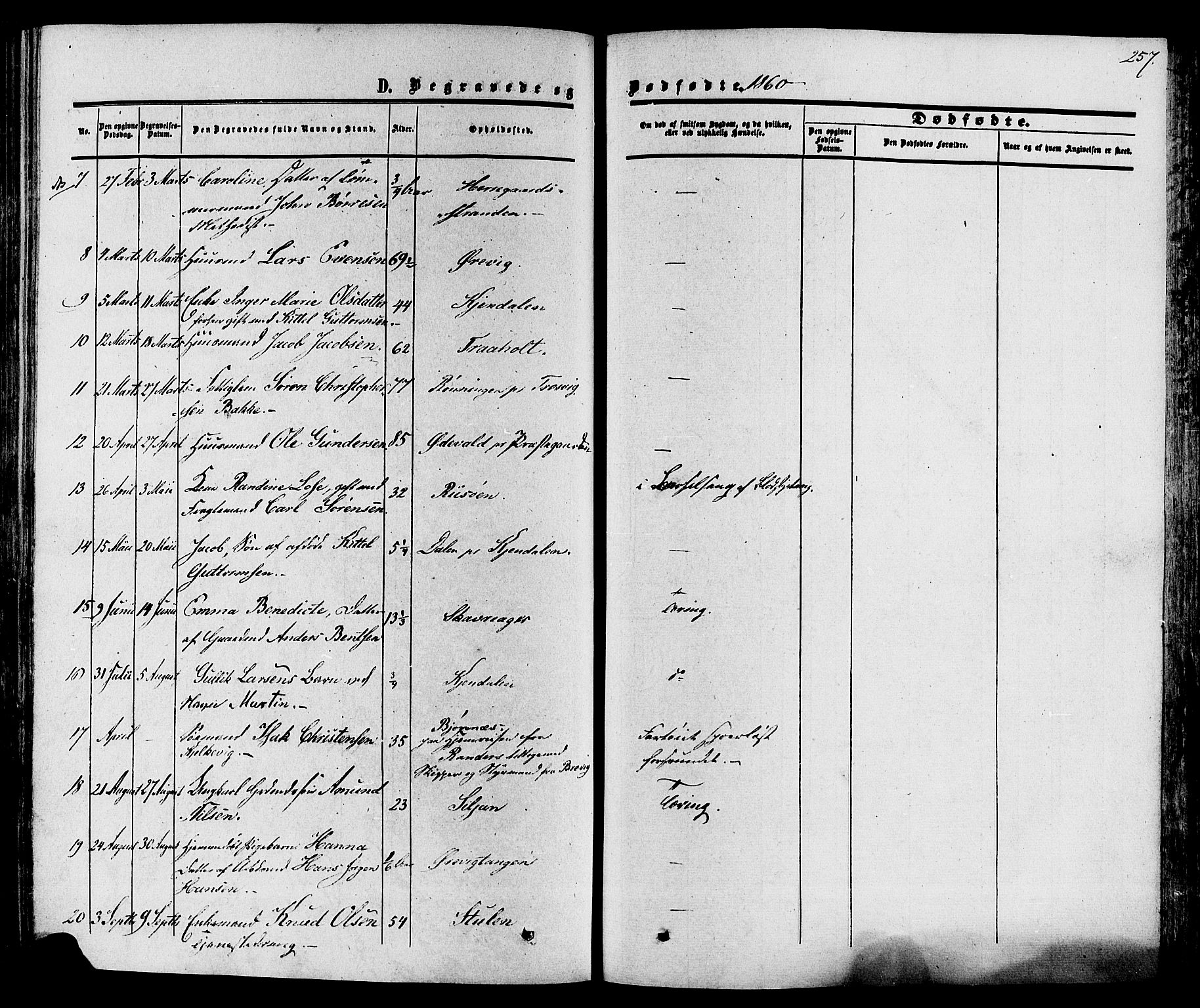 Eidanger kirkebøker, SAKO/A-261/F/Fa/L0010: Parish register (official) no. 10, 1859-1874, p. 257