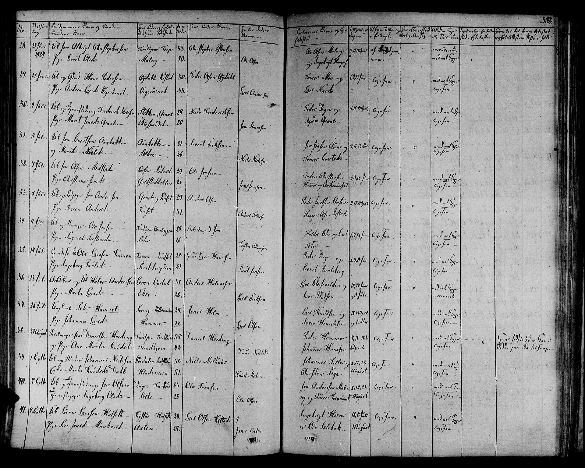 Ministerialprotokoller, klokkerbøker og fødselsregistre - Sør-Trøndelag, SAT/A-1456/606/L0286: Parish register (official) no. 606A04 /1, 1823-1840, p. 352