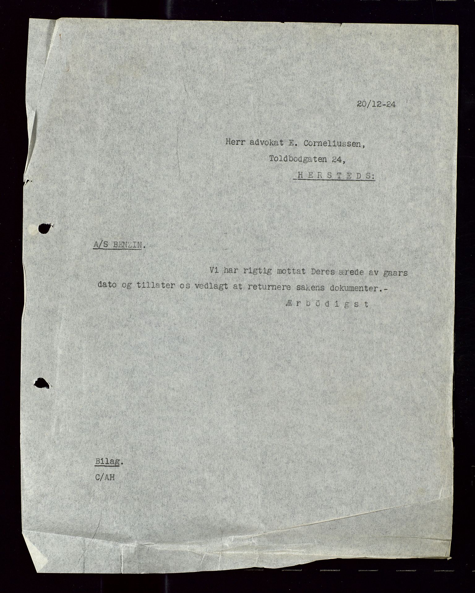 Pa 1521 - A/S Norske Shell, SAST/A-101915/E/Ea/Eaa/L0012: Sjefskorrespondanse, 1924, p. 14