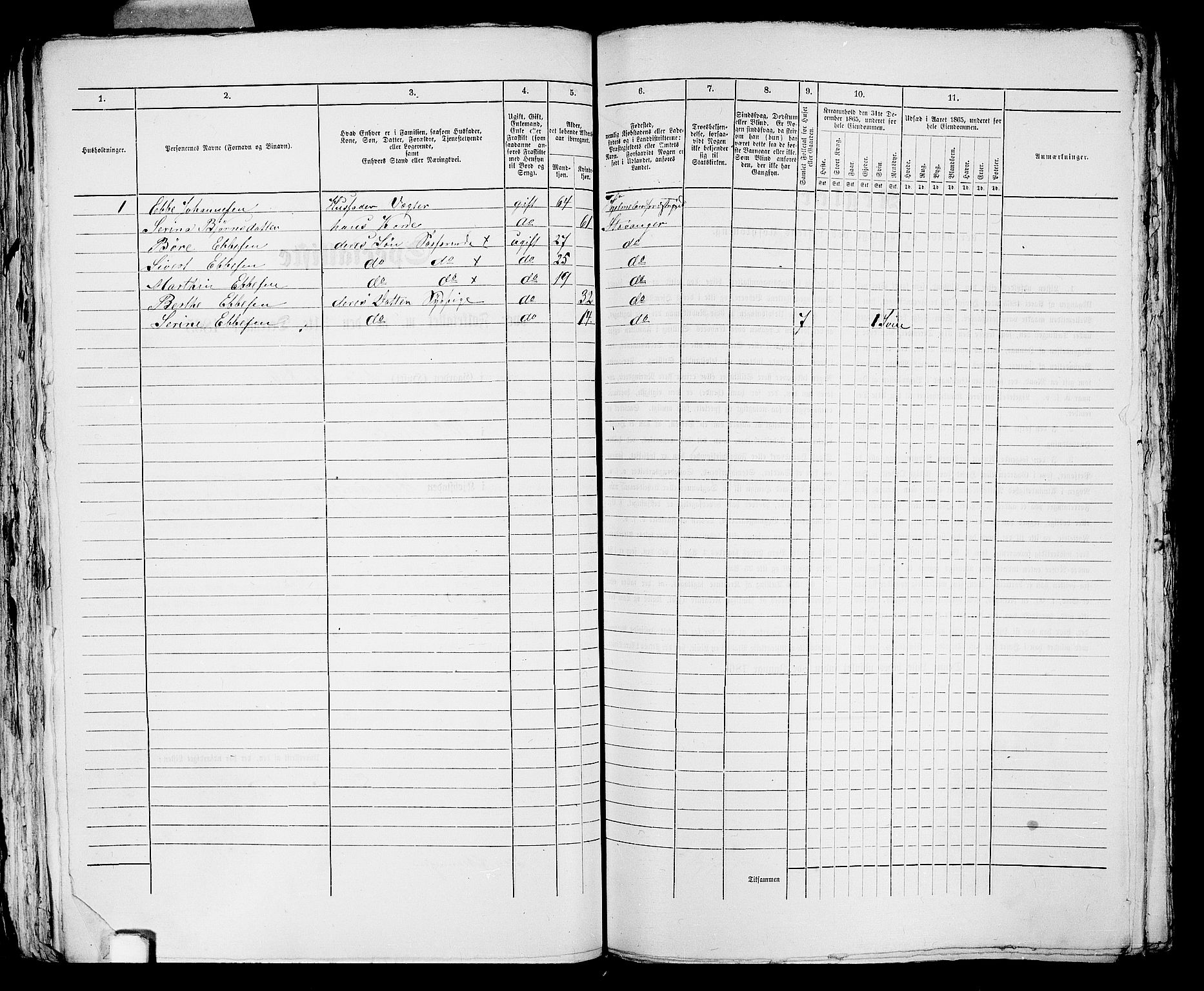 RA, 1865 census for Stavanger, 1865, p. 2655