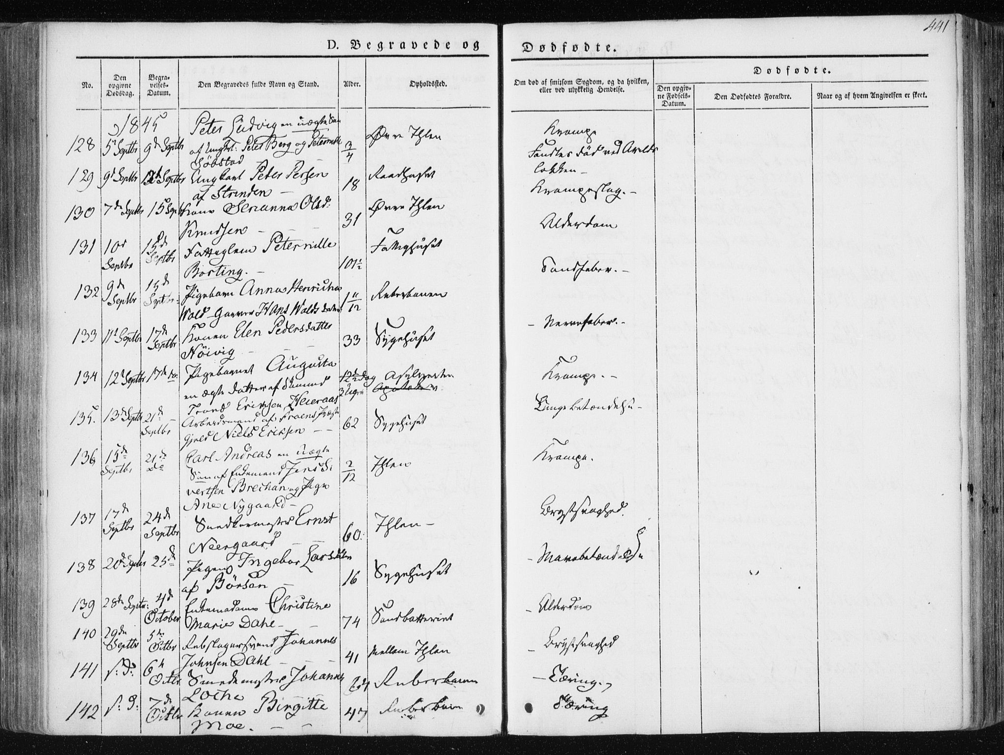 Ministerialprotokoller, klokkerbøker og fødselsregistre - Sør-Trøndelag, AV/SAT-A-1456/601/L0049: Parish register (official) no. 601A17, 1839-1847, p. 441