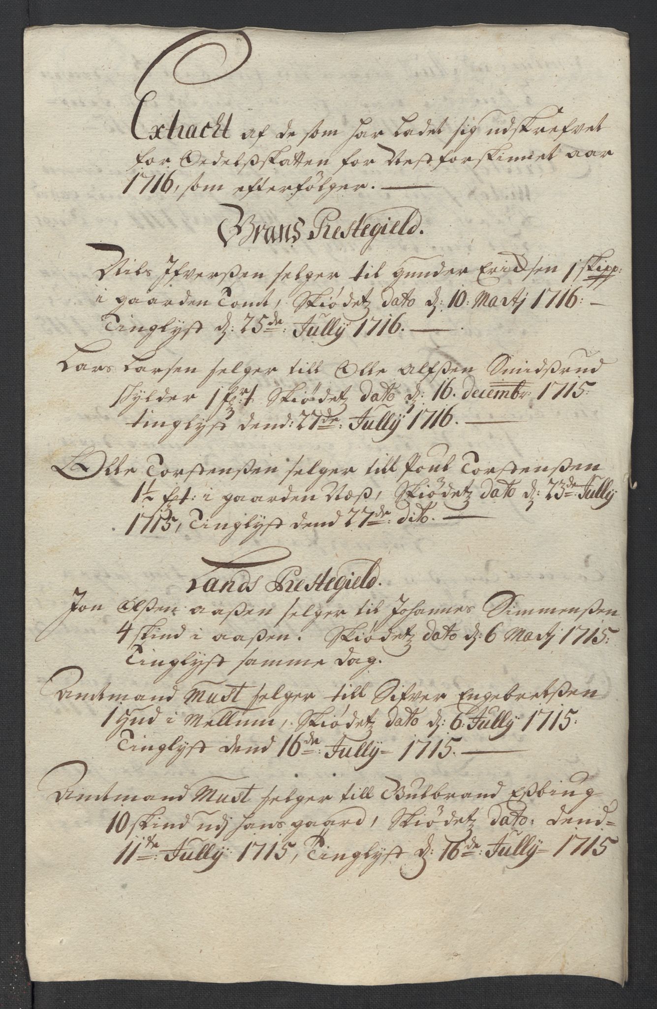 Rentekammeret inntil 1814, Reviderte regnskaper, Fogderegnskap, AV/RA-EA-4092/R18/L1315: Fogderegnskap Hadeland, Toten og Valdres, 1716, p. 397