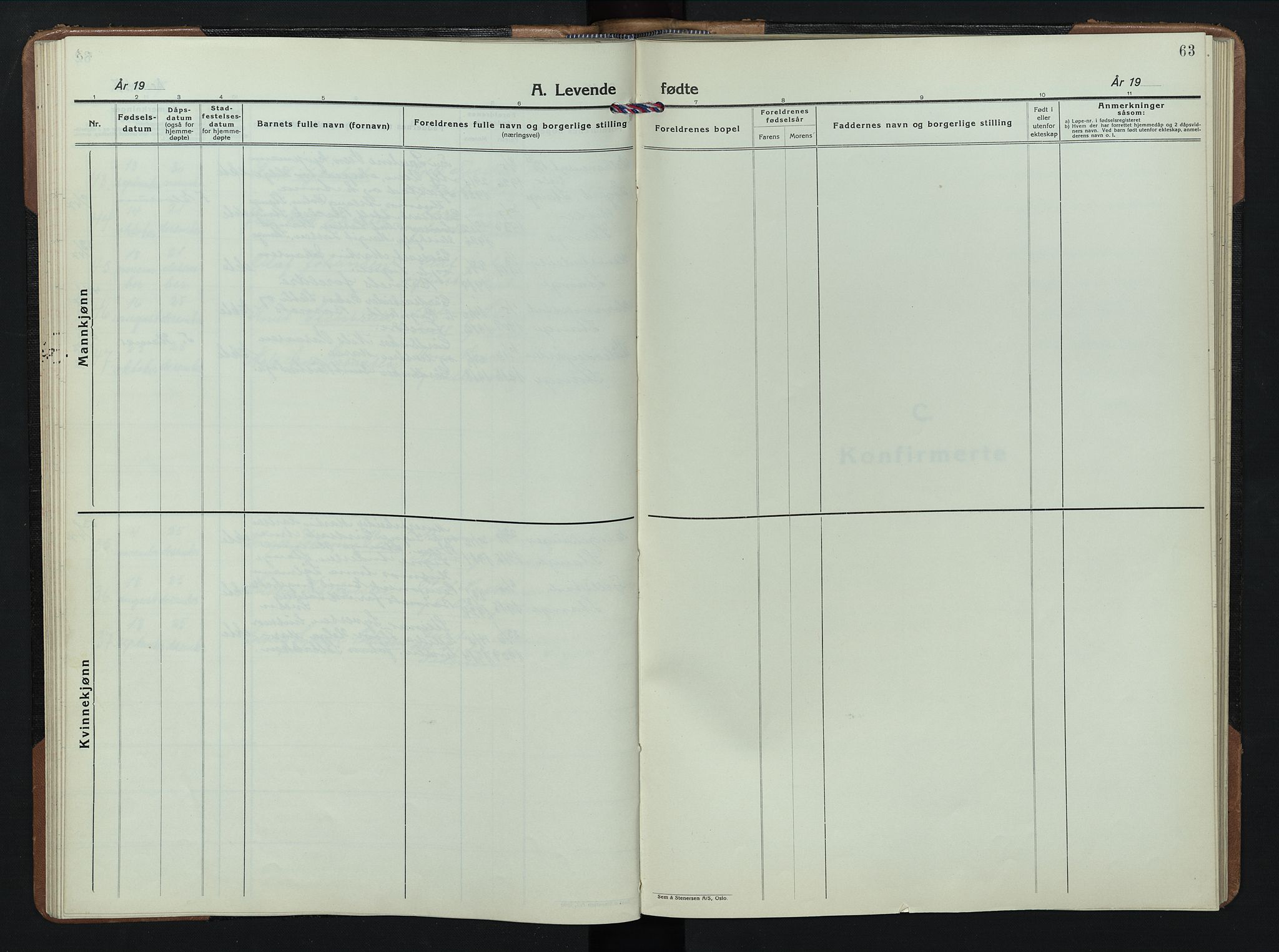 Stange prestekontor, AV/SAH-PREST-002/L/L0020: Parish register (copy) no. 20, 1936-1947, p. 63