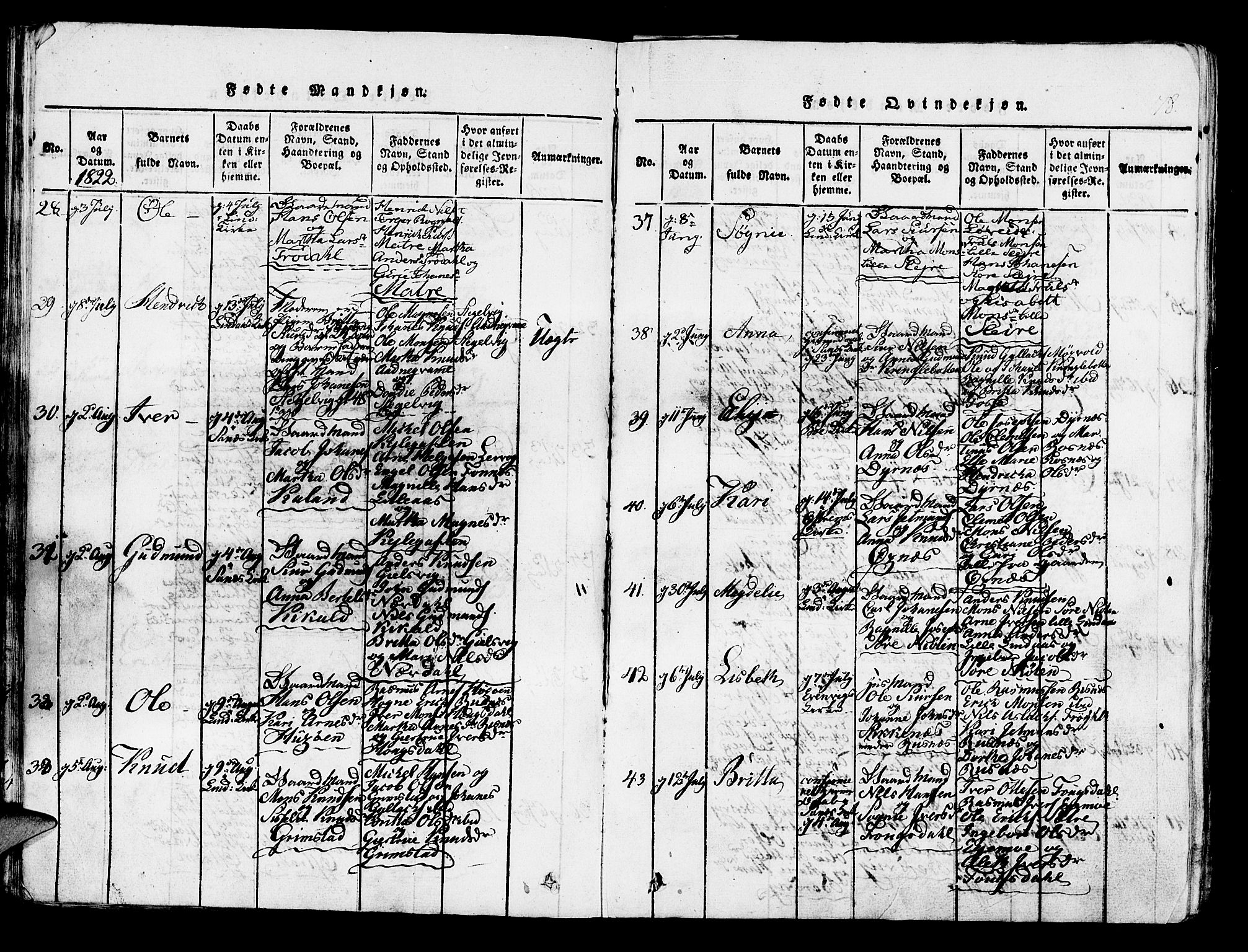 Lindås Sokneprestembete, AV/SAB-A-76701/H/Haa/Haaa/L0007: Parish register (official) no. A 7, 1816-1823, p. 78