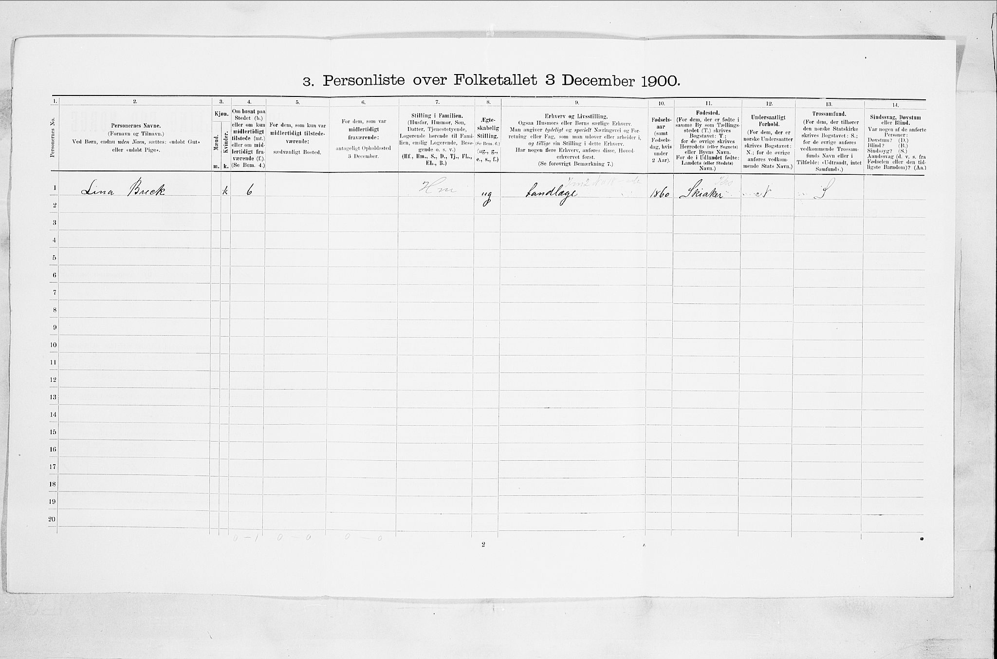 RA, 1900 census for Drammen, 1900, p. 3014