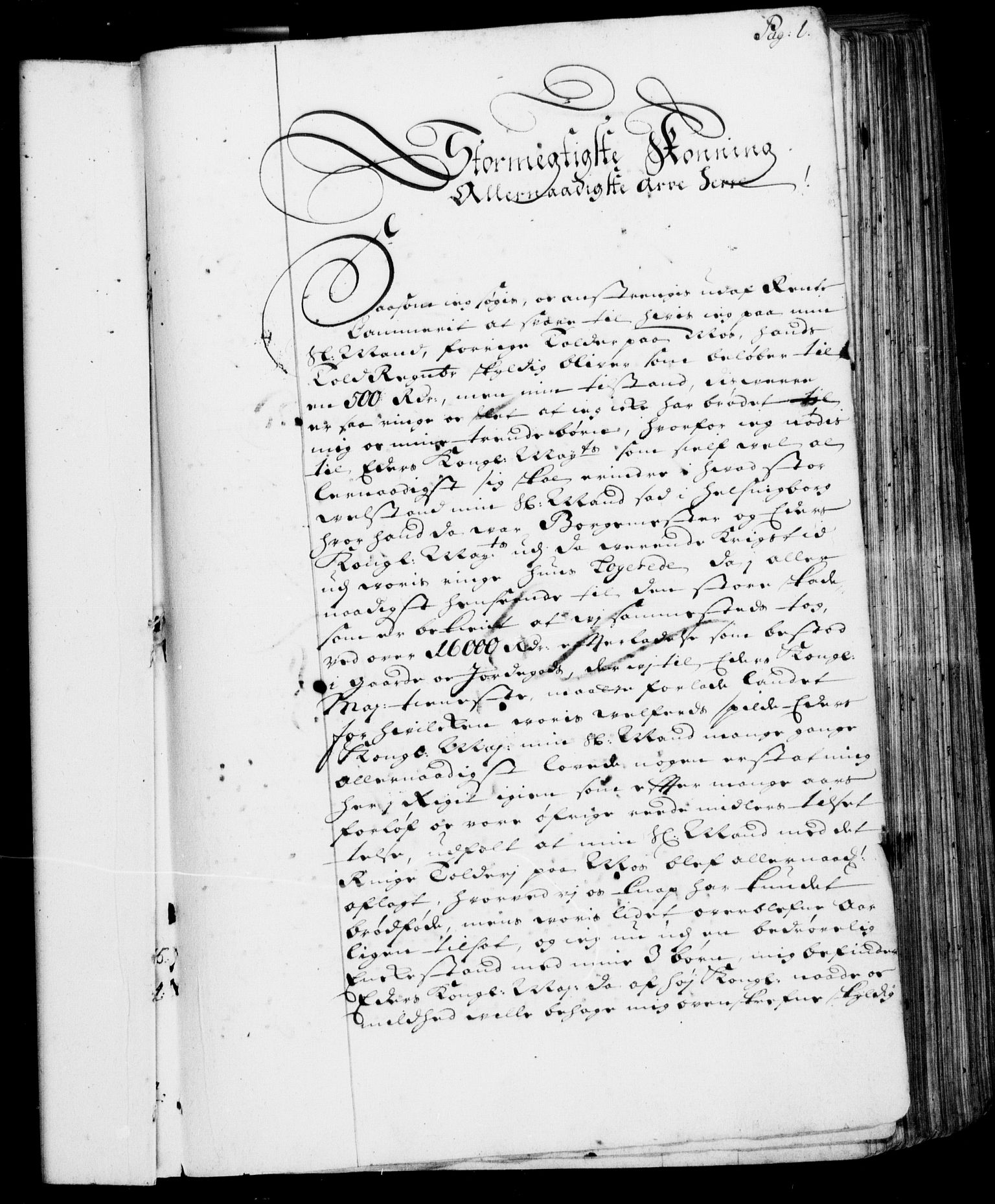 Rentekammeret, Kammerkanselliet, RA/EA-3111/G/Gf/Gfa/L0001: Resolusjonsprotokoll med register (merket RK 52.1), 1695-1706, p. 1
