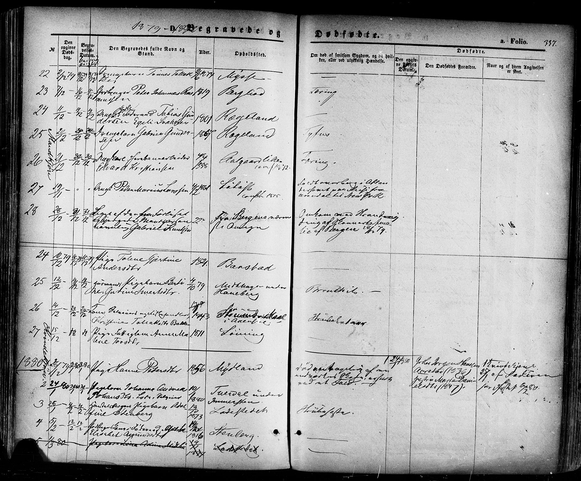 Sokndal sokneprestkontor, AV/SAST-A-101808: Parish register (official) no. A 10, 1874-1886, p. 337