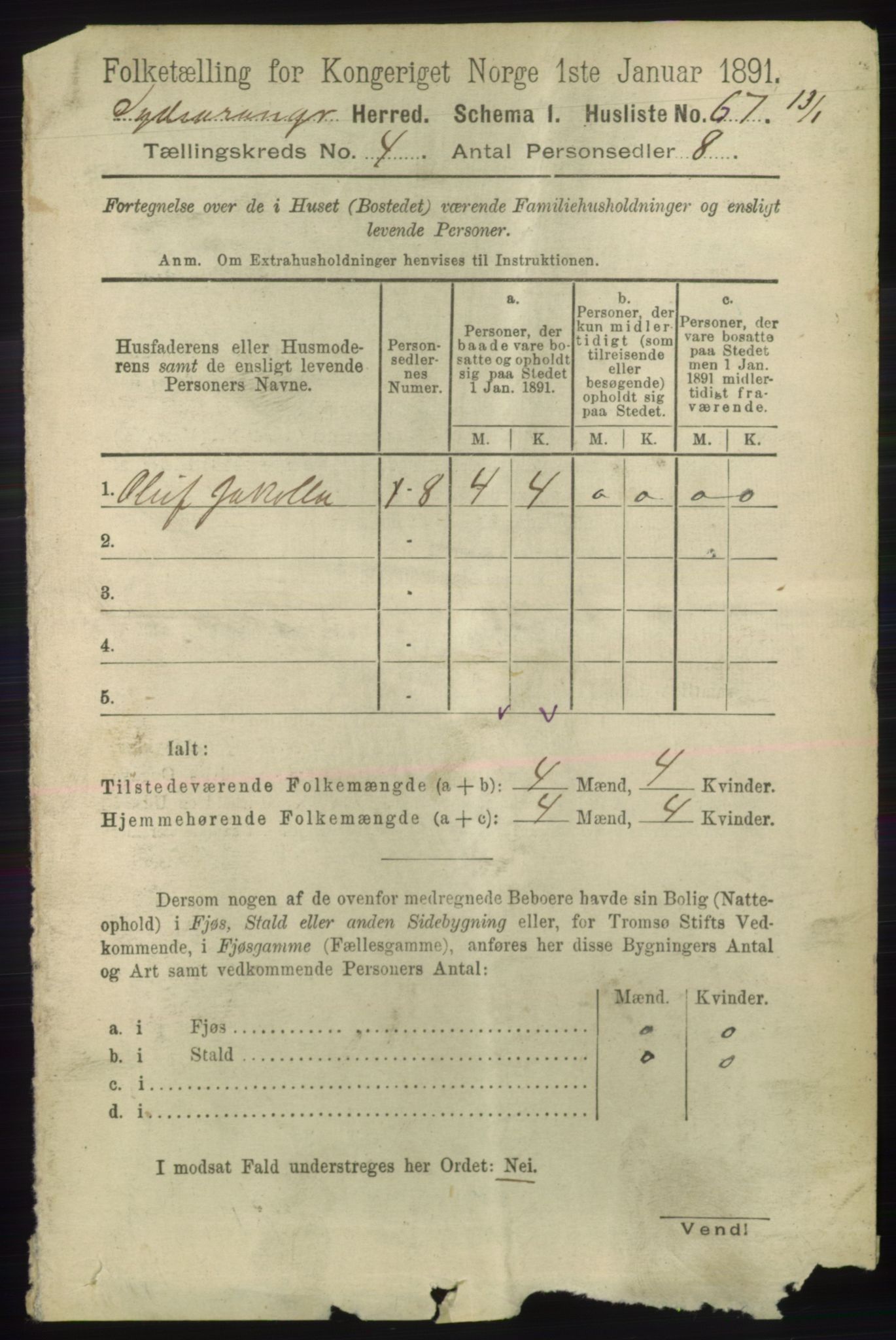 RA, 1891 census for 2030 Sør-Varanger, 1891, p. 1076