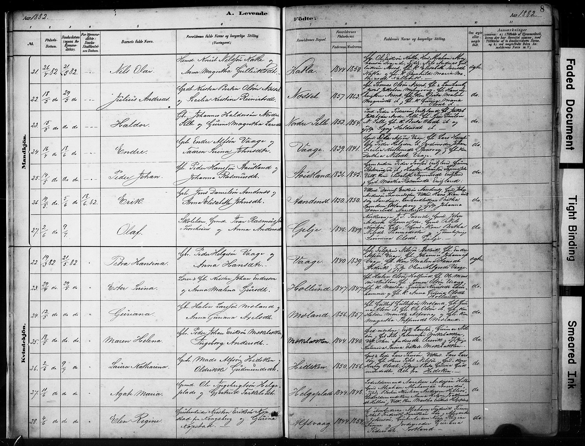 Finnås sokneprestembete, AV/SAB-A-99925/H/Ha/Hab/Habb/L0003: Parish register (copy) no. B 3, 1882-1897, p. 8