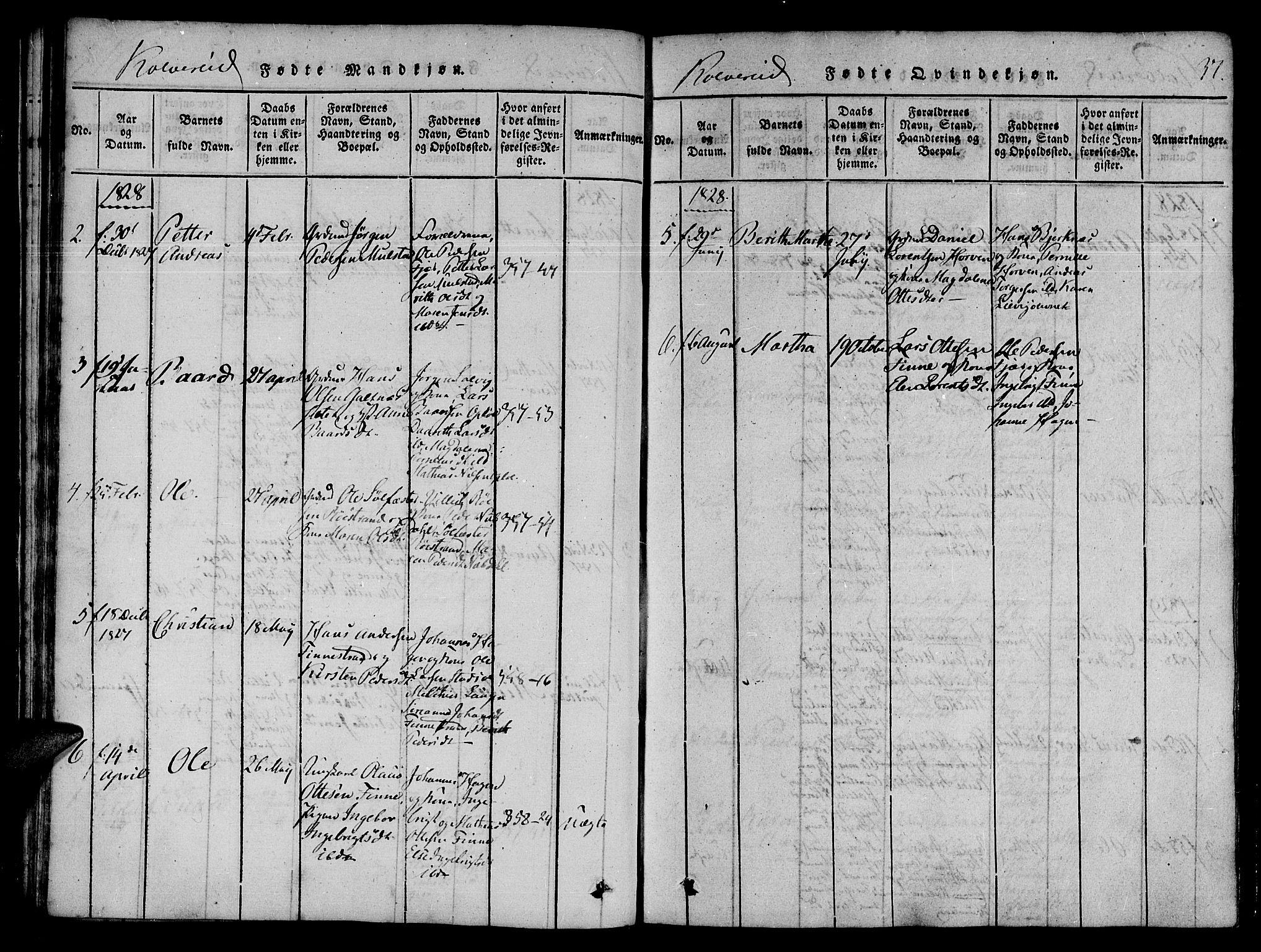 Ministerialprotokoller, klokkerbøker og fødselsregistre - Nord-Trøndelag, SAT/A-1458/780/L0636: Parish register (official) no. 780A03 /1, 1815-1830, p. 37