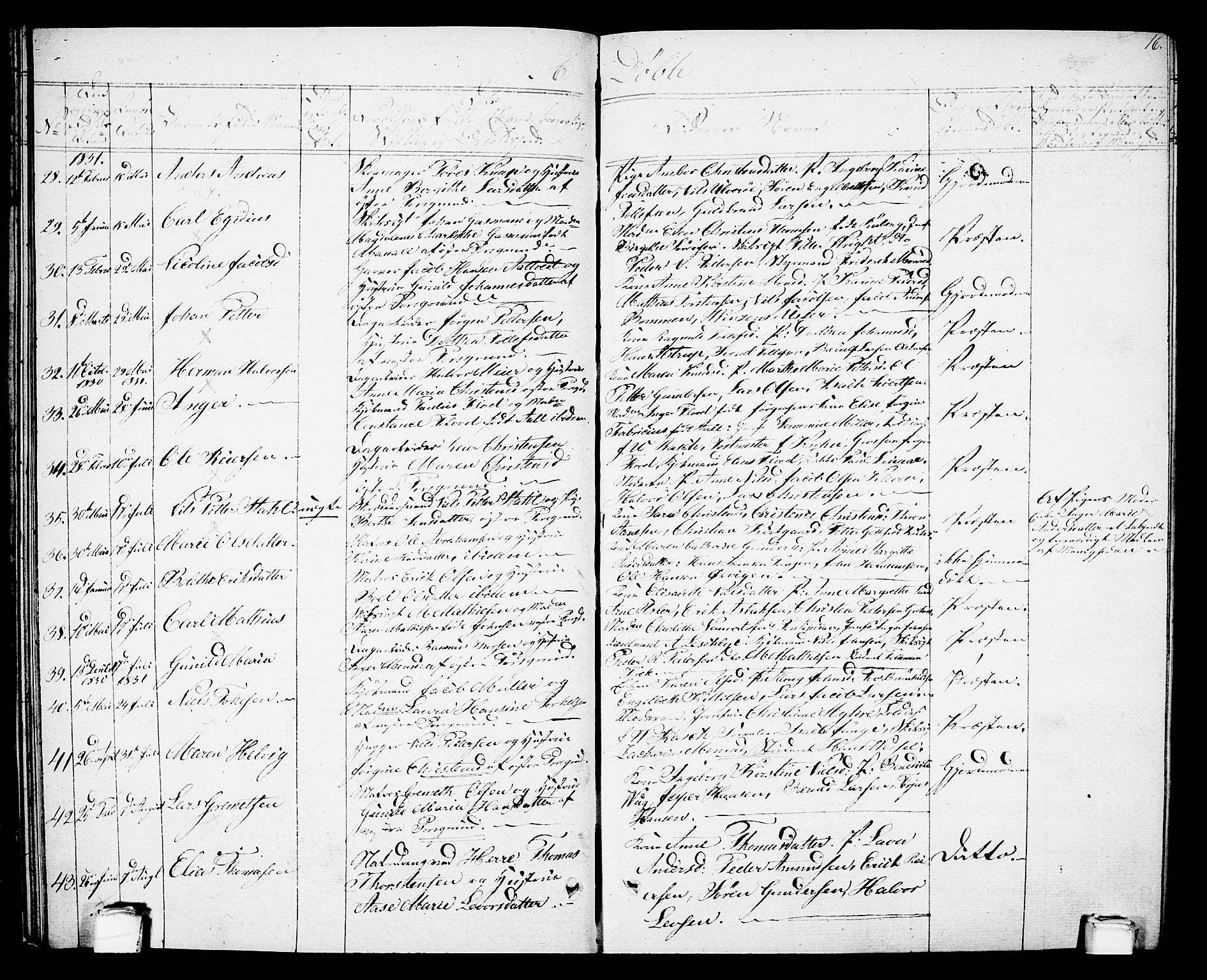 Porsgrunn kirkebøker , SAKO/A-104/G/Gb/L0002: Parish register (copy) no. II 2, 1828-1841, p. 16