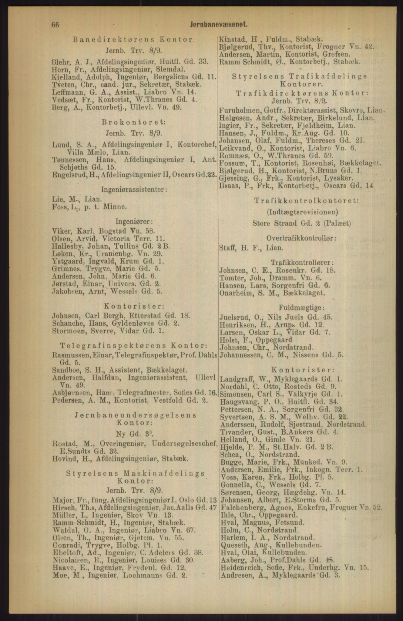 Kristiania/Oslo adressebok, PUBL/-, 1911, p. 66