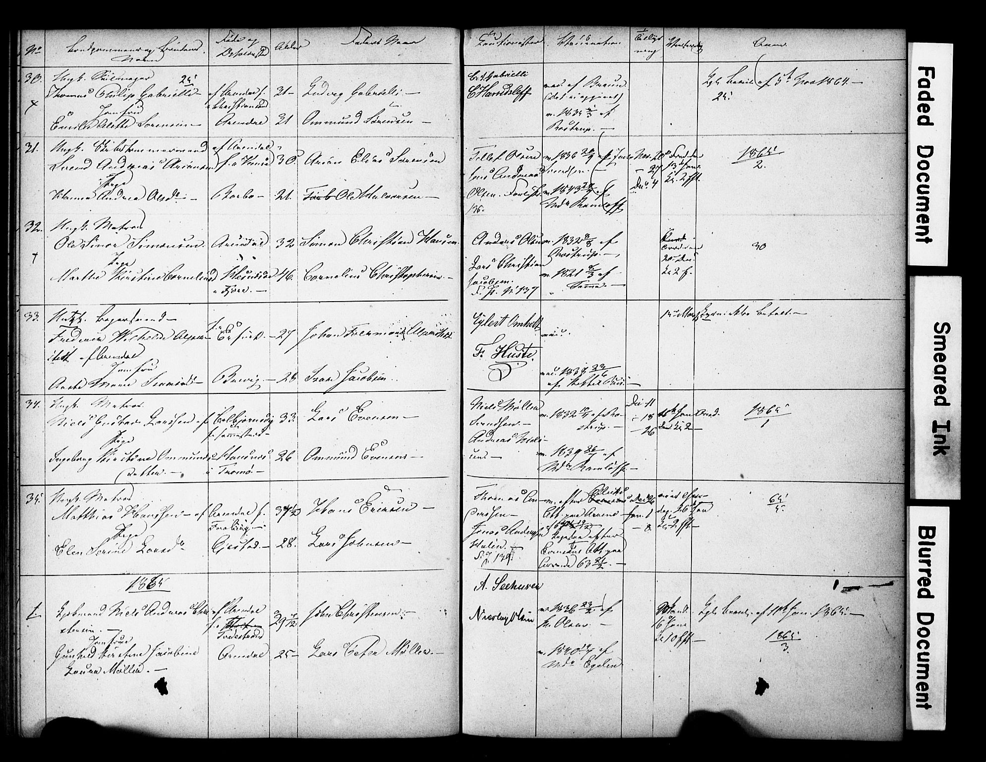 Arendal sokneprestkontor, Trefoldighet, AV/SAK-1111-0040/F/Fe/L0002: Banns register no. A VI 2, 1847-1871