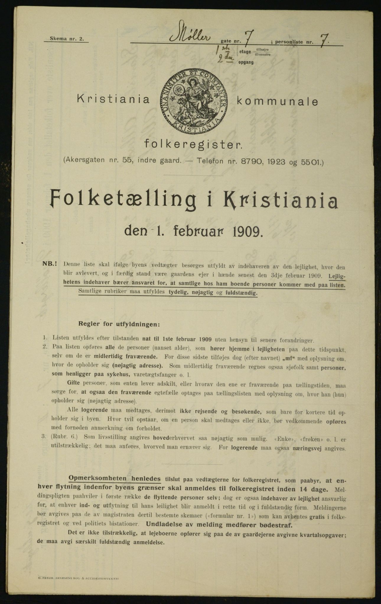 OBA, Municipal Census 1909 for Kristiania, 1909, p. 61953