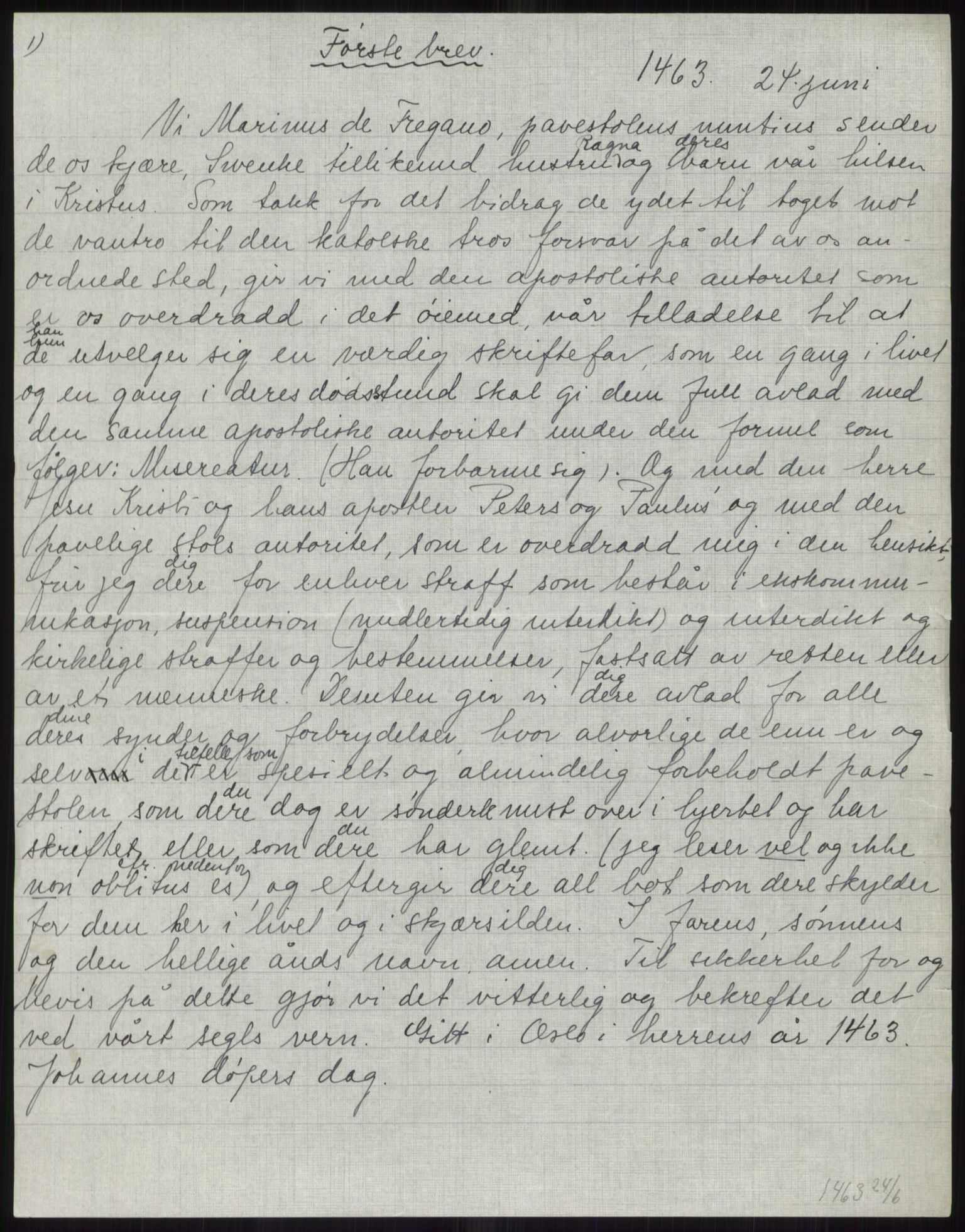 Samlinger til kildeutgivelse, Diplomavskriftsamlingen, AV/RA-EA-4053/H/Ha, p. 2724