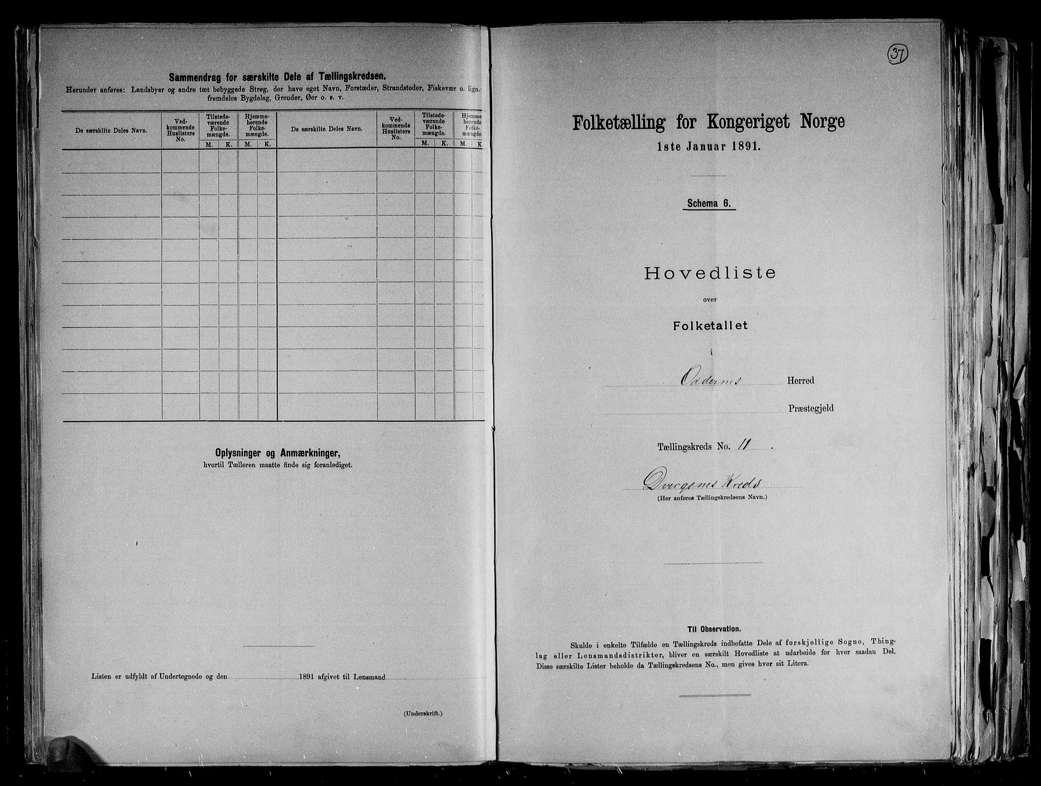 RA, 1891 census for 1012 Oddernes, 1891, p. 25