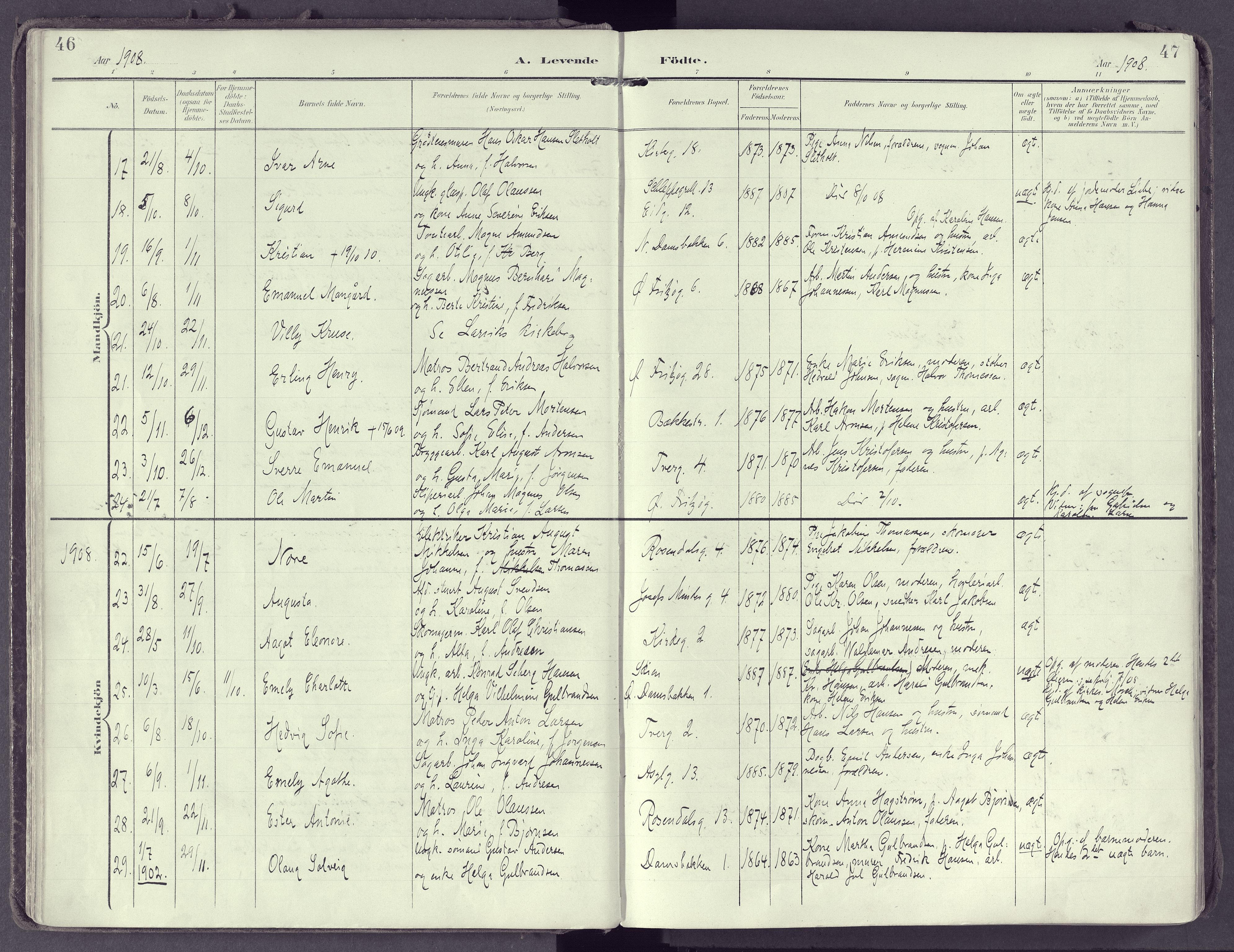 Larvik kirkebøker, AV/SAKO-A-352/F/Fb/L0005: Parish register (official) no. II 5, 1903-1925, p. 46-47