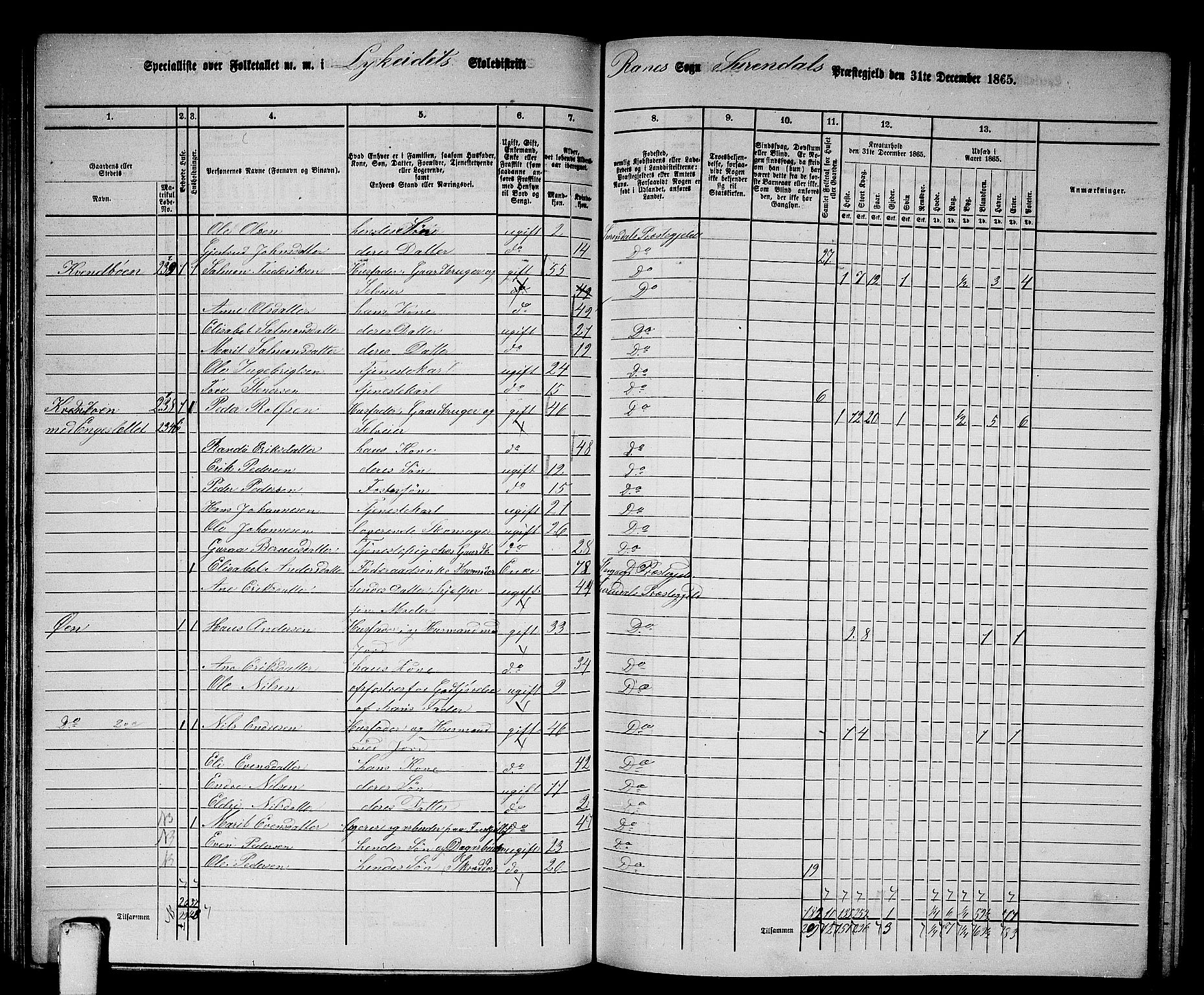 RA, 1865 census for Surnadal, 1865, p. 103