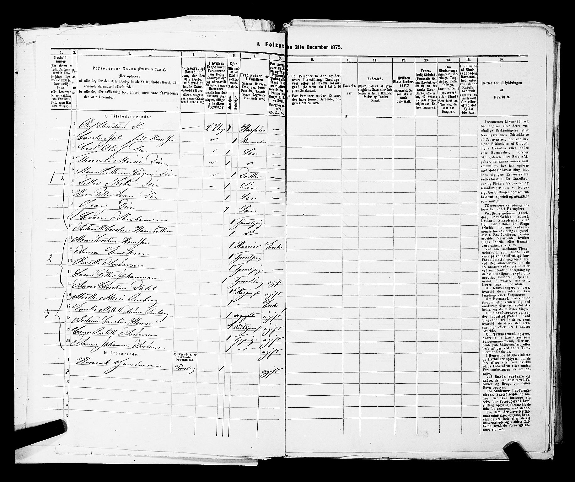 RA, 1875 census for 0301 Kristiania, 1875, p. 1021