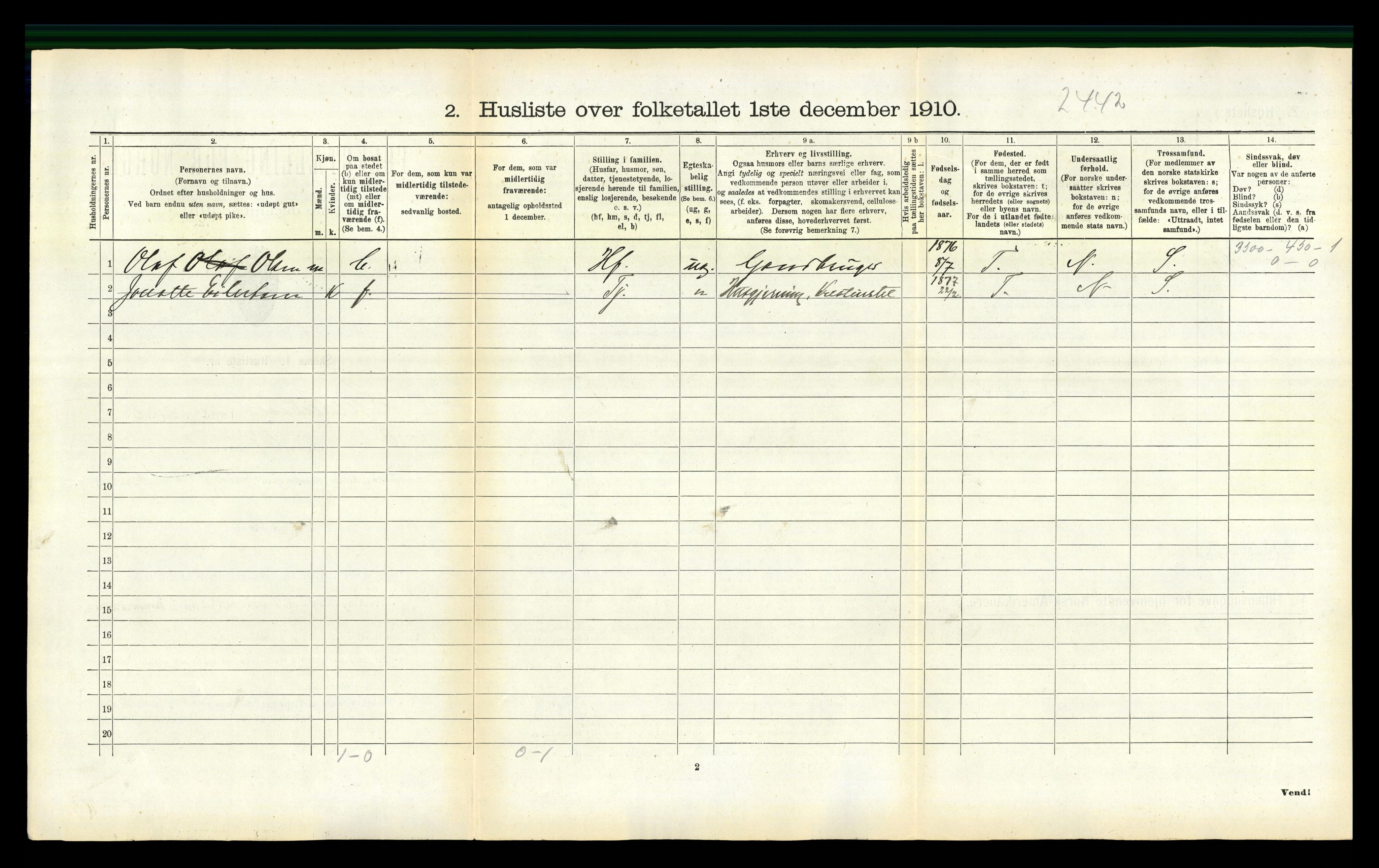 RA, 1910 census for Gildeskål, 1910, p. 588