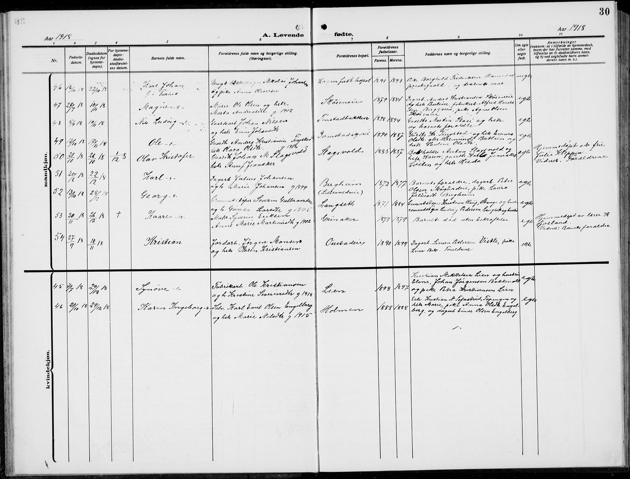 Romedal prestekontor, AV/SAH-PREST-004/L/L0014: Parish register (copy) no. 14, 1915-1939, p. 30