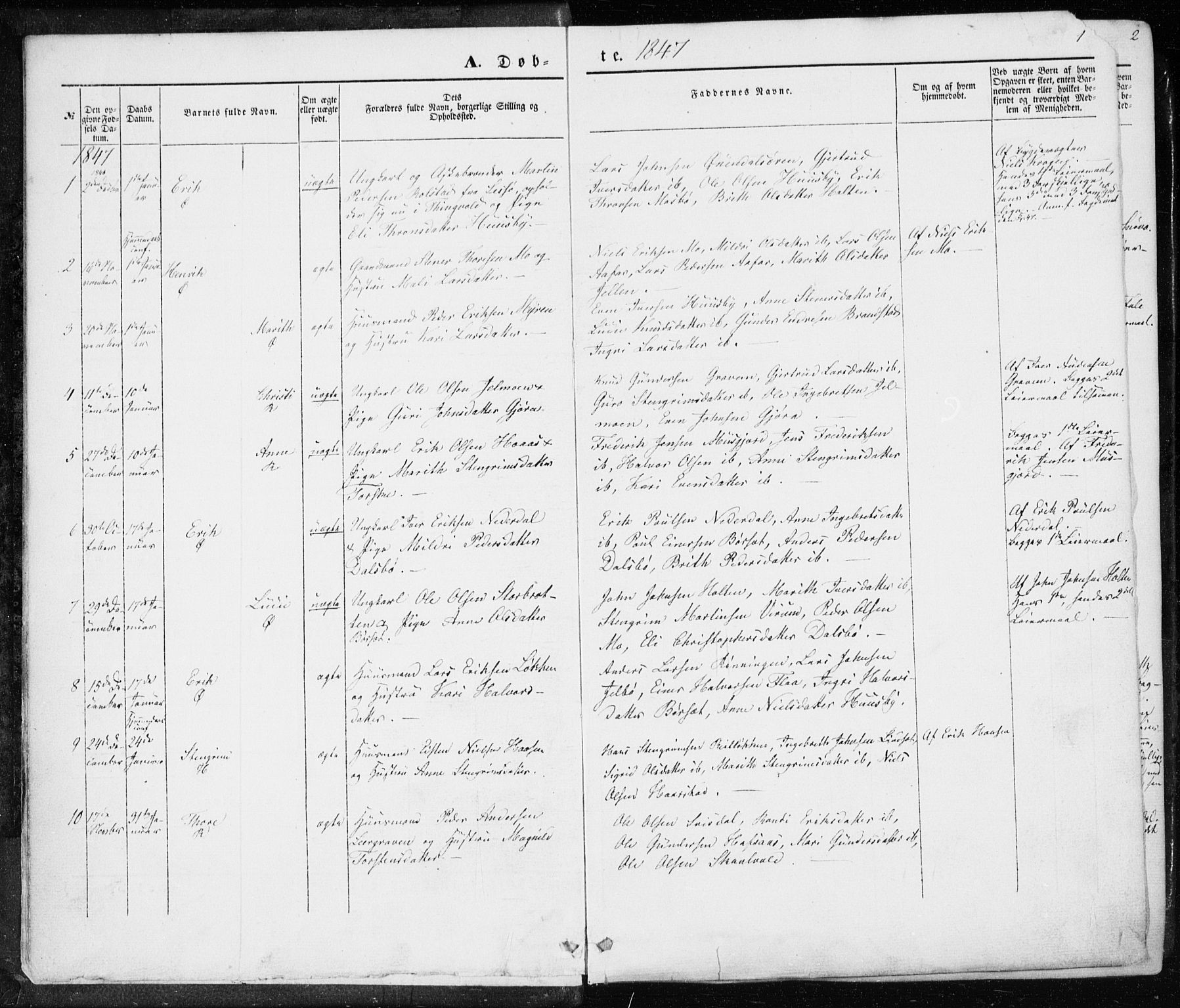 Ministerialprotokoller, klokkerbøker og fødselsregistre - Møre og Romsdal, SAT/A-1454/590/L1013: Parish register (official) no. 590A05, 1847-1877, p. 1