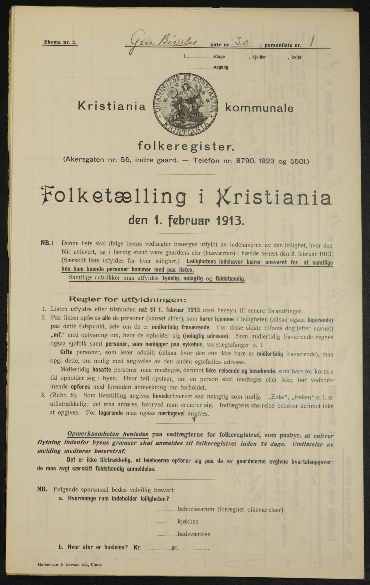 OBA, Municipal Census 1913 for Kristiania, 1913, p. 29174