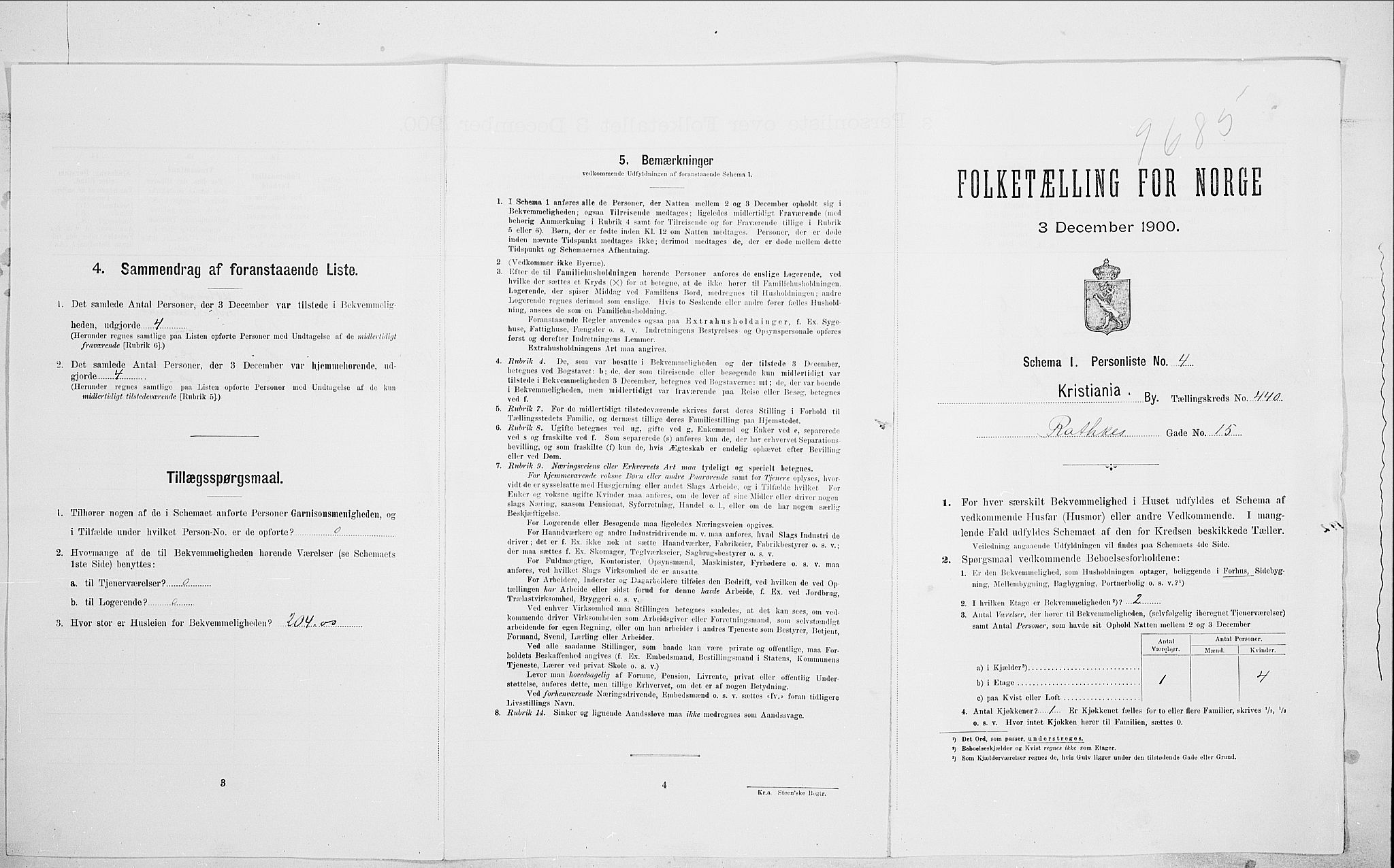 SAO, 1900 census for Kristiania, 1900, p. 74354