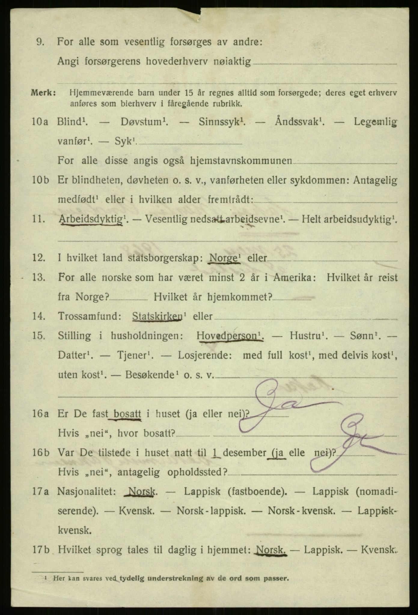 SATØ, 1920 census for Harstad, 1920, p. 7429