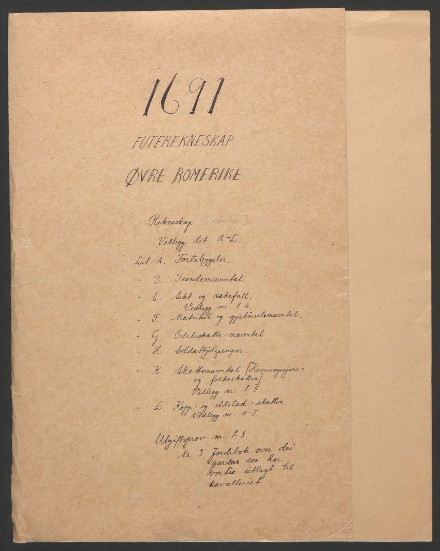 Rentekammeret inntil 1814, Reviderte regnskaper, Fogderegnskap, RA/EA-4092/R12/L0703: Fogderegnskap Øvre Romerike, 1691, p. 3