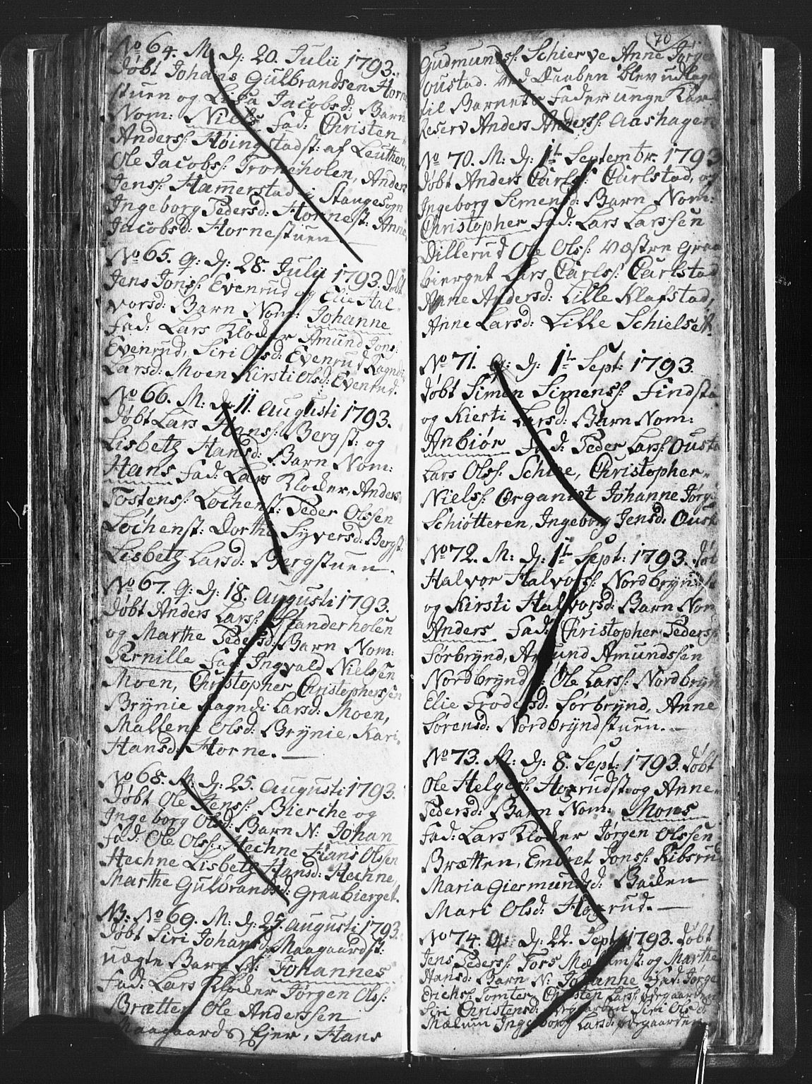 Romedal prestekontor, SAH/PREST-004/L/L0001: Parish register (copy) no. 1, 1785-1794, p. 70
