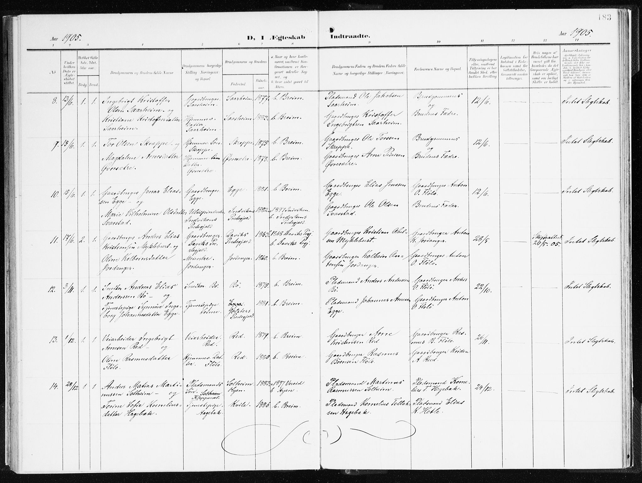 Gloppen sokneprestembete, AV/SAB-A-80101/H/Haa/Haac/L0003: Parish register (official) no. C 3, 1904-1921, p. 183