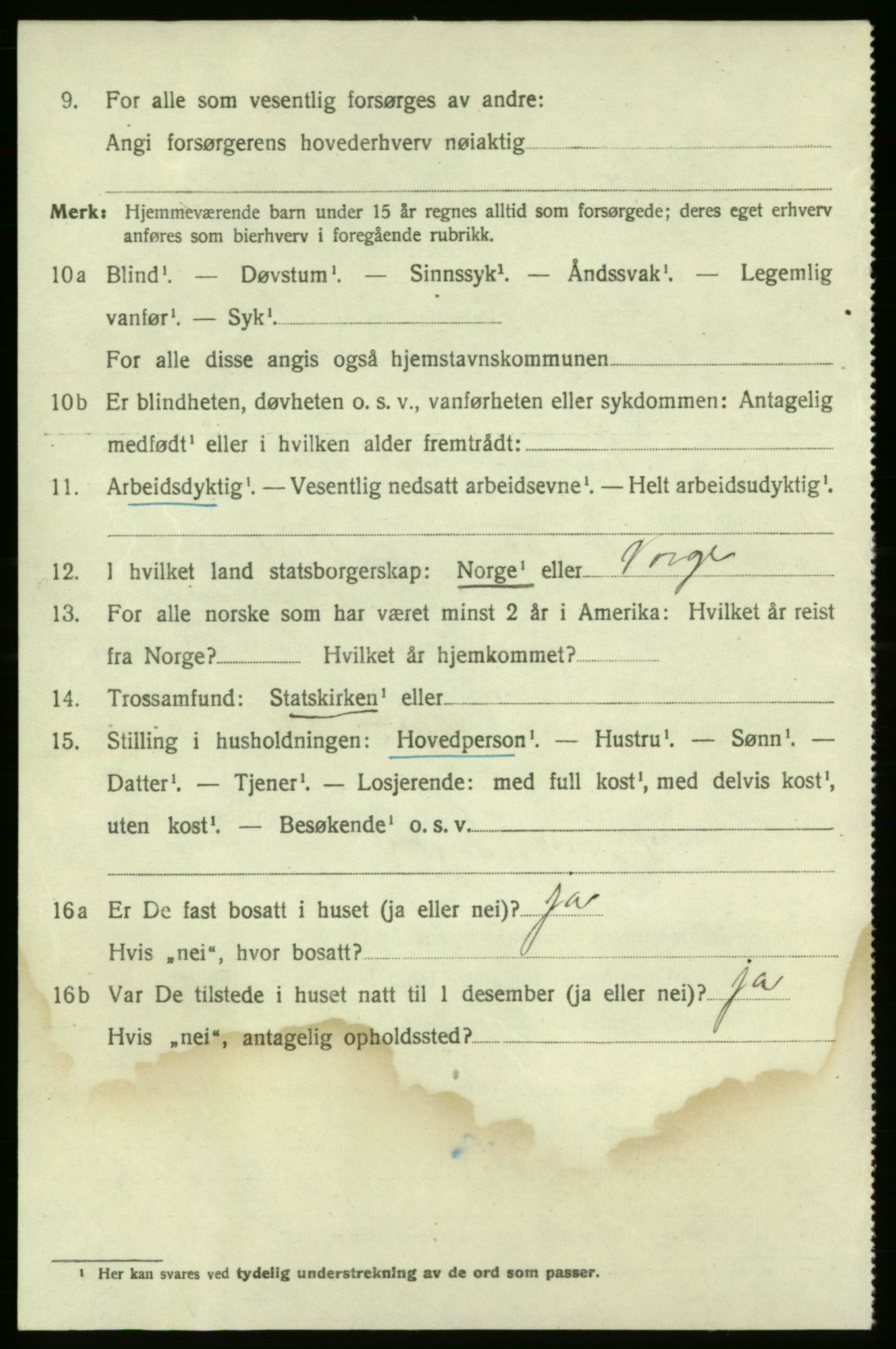 SAO, 1920 census for Fredrikshald, 1920, p. 13892