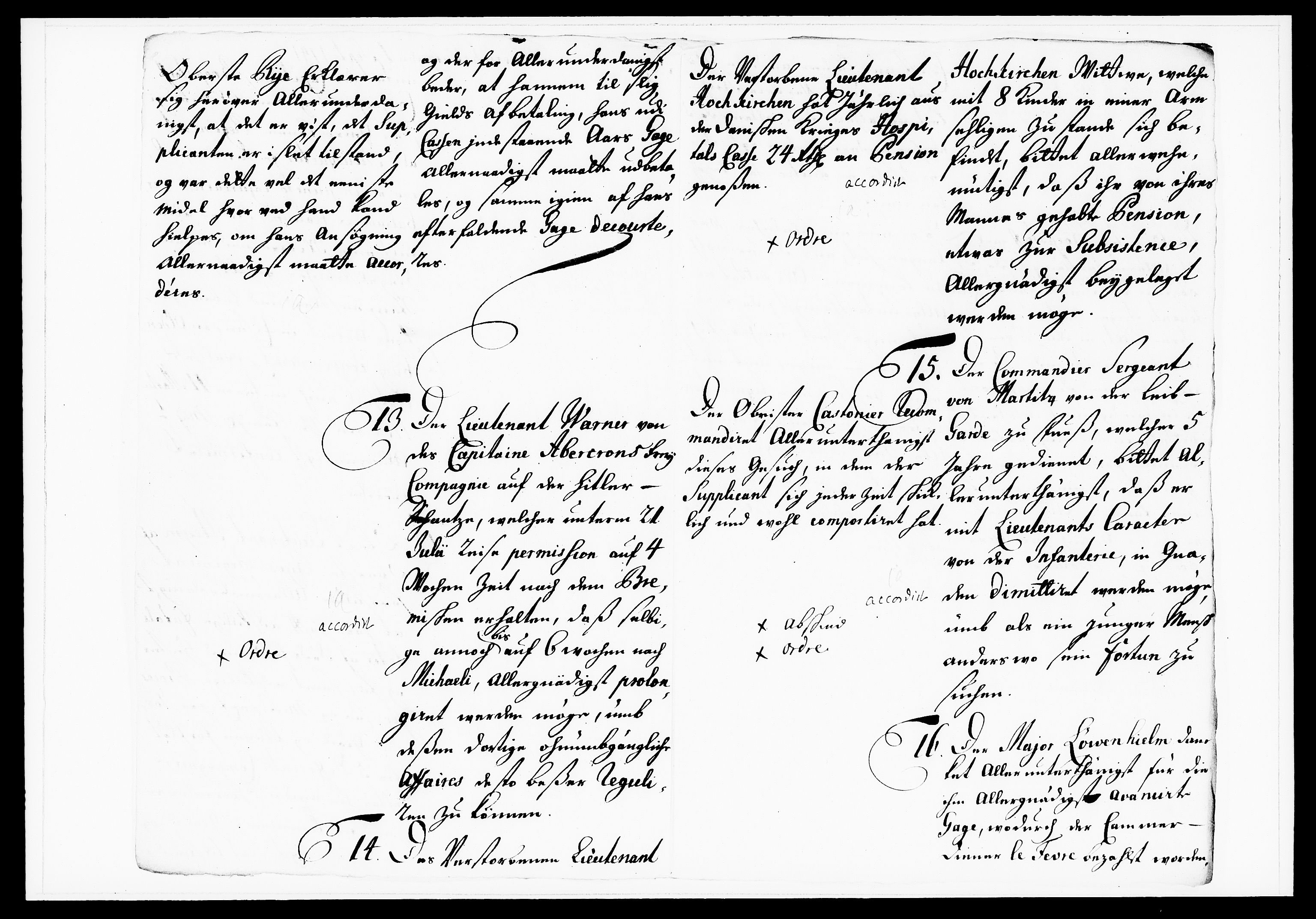 Krigskollegiet, Krigskancelliet, DRA/A-0006/-/1165-1170: Refererede sager, 1741, p. 309