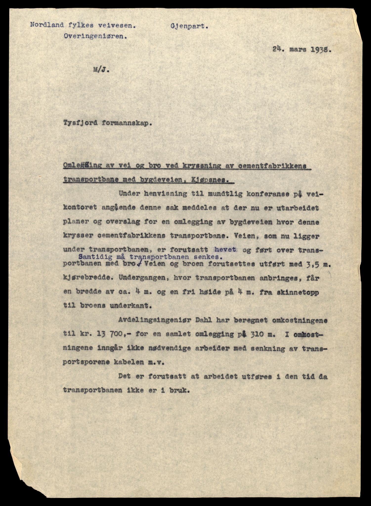 Nordland vegkontor, AV/SAT-A-4181/F/Fa/L0031: Tysfjord/Ballangen/Tjeldsund, 1882-1969, p. 1045