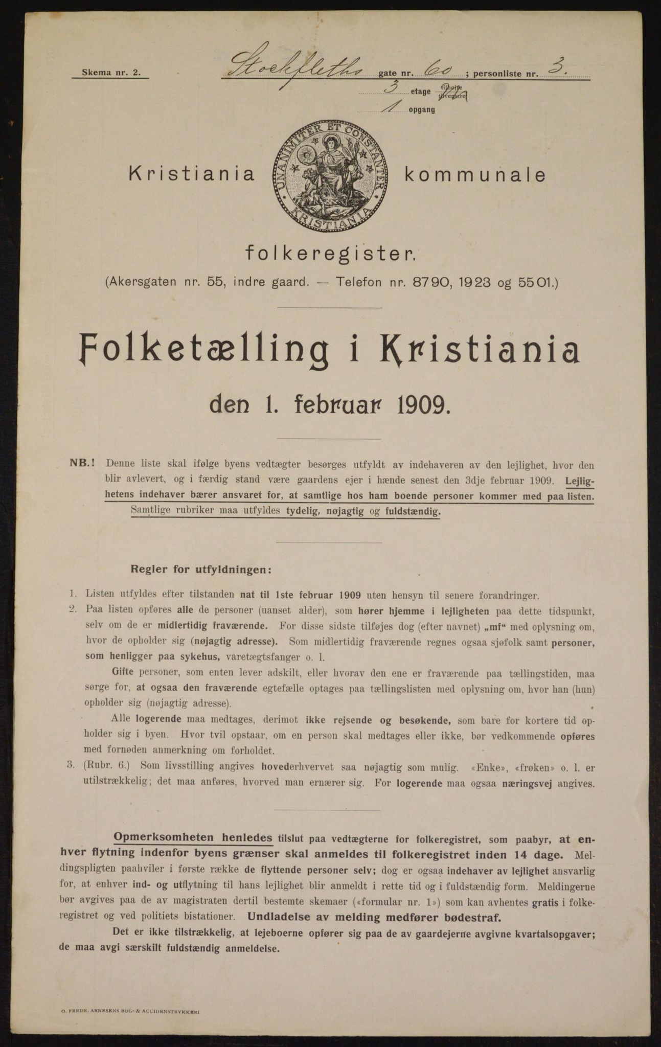 OBA, Municipal Census 1909 for Kristiania, 1909, p. 92590