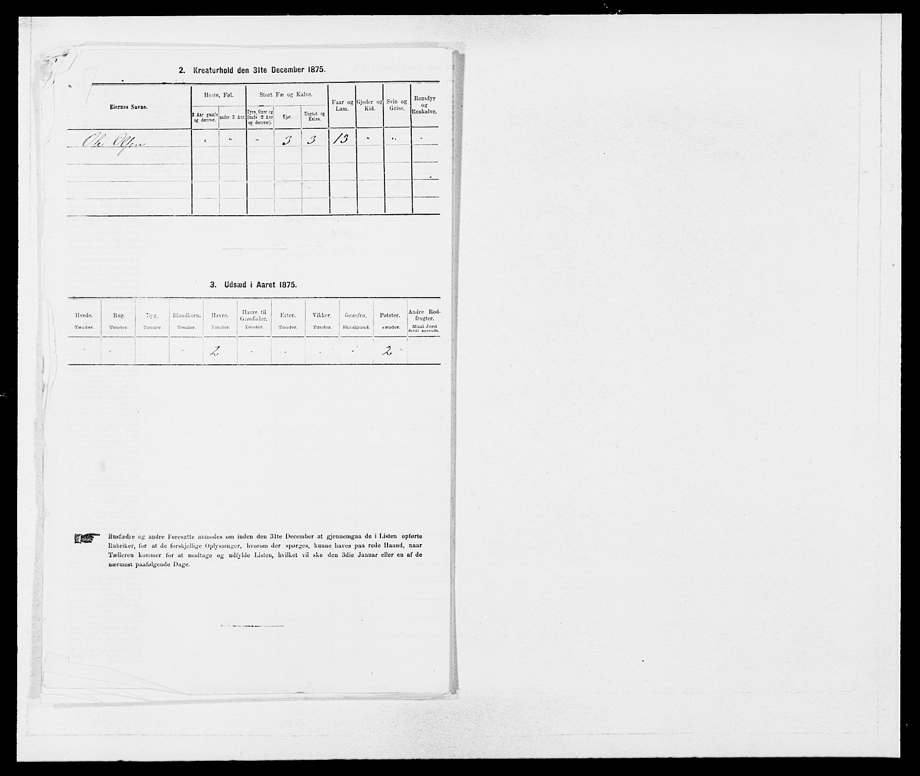 SAB, 1875 census for 1261P Manger, 1875, p. 876