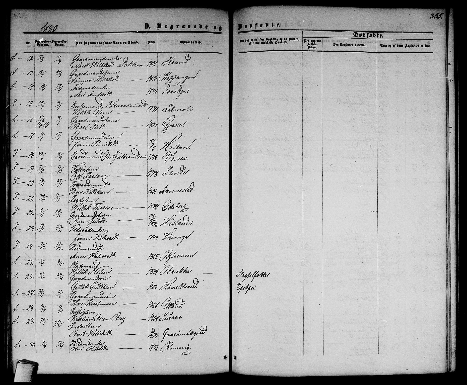 Flesberg kirkebøker, AV/SAKO-A-18/G/Ga/L0003: Parish register (copy) no. I 3, 1861-1889, p. 355
