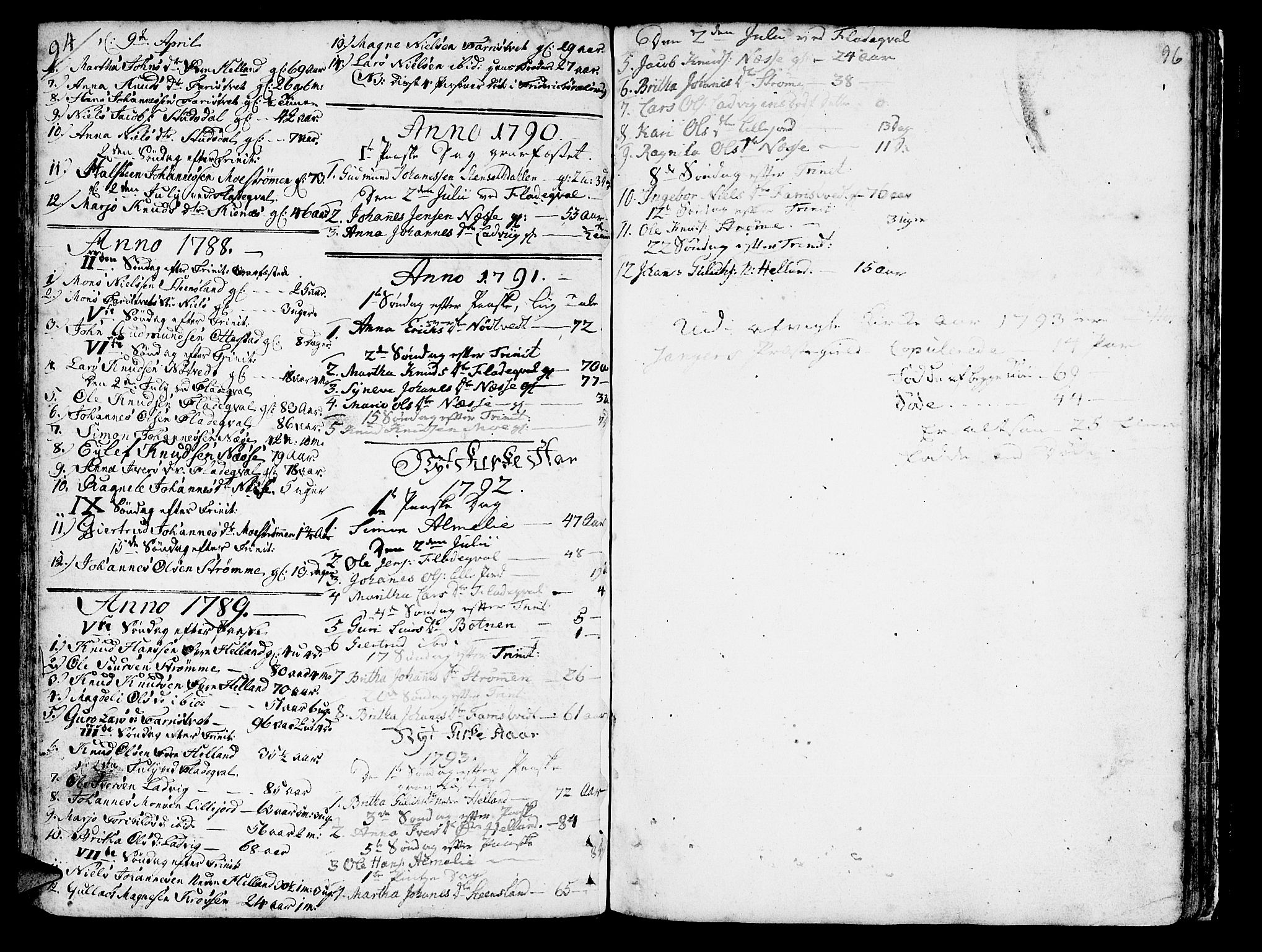 Hosanger sokneprestembete, AV/SAB-A-75801/H/Haa: Parish register (official) no. A 2 /3, 1767-1793, p. 96