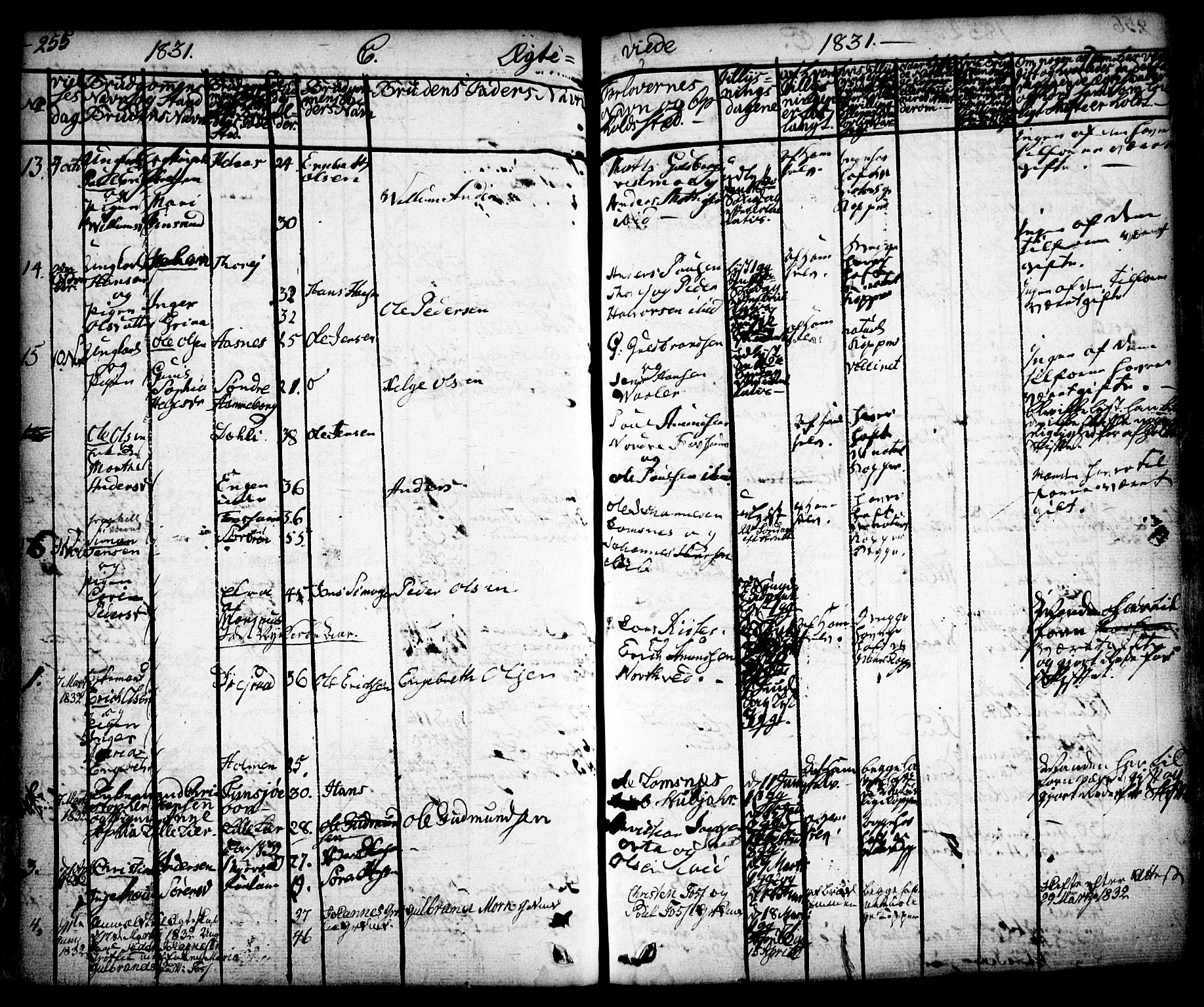 Aurskog prestekontor Kirkebøker, AV/SAO-A-10304a/F/Fa/L0006: Parish register (official) no. I 6, 1829-1853, p. 255