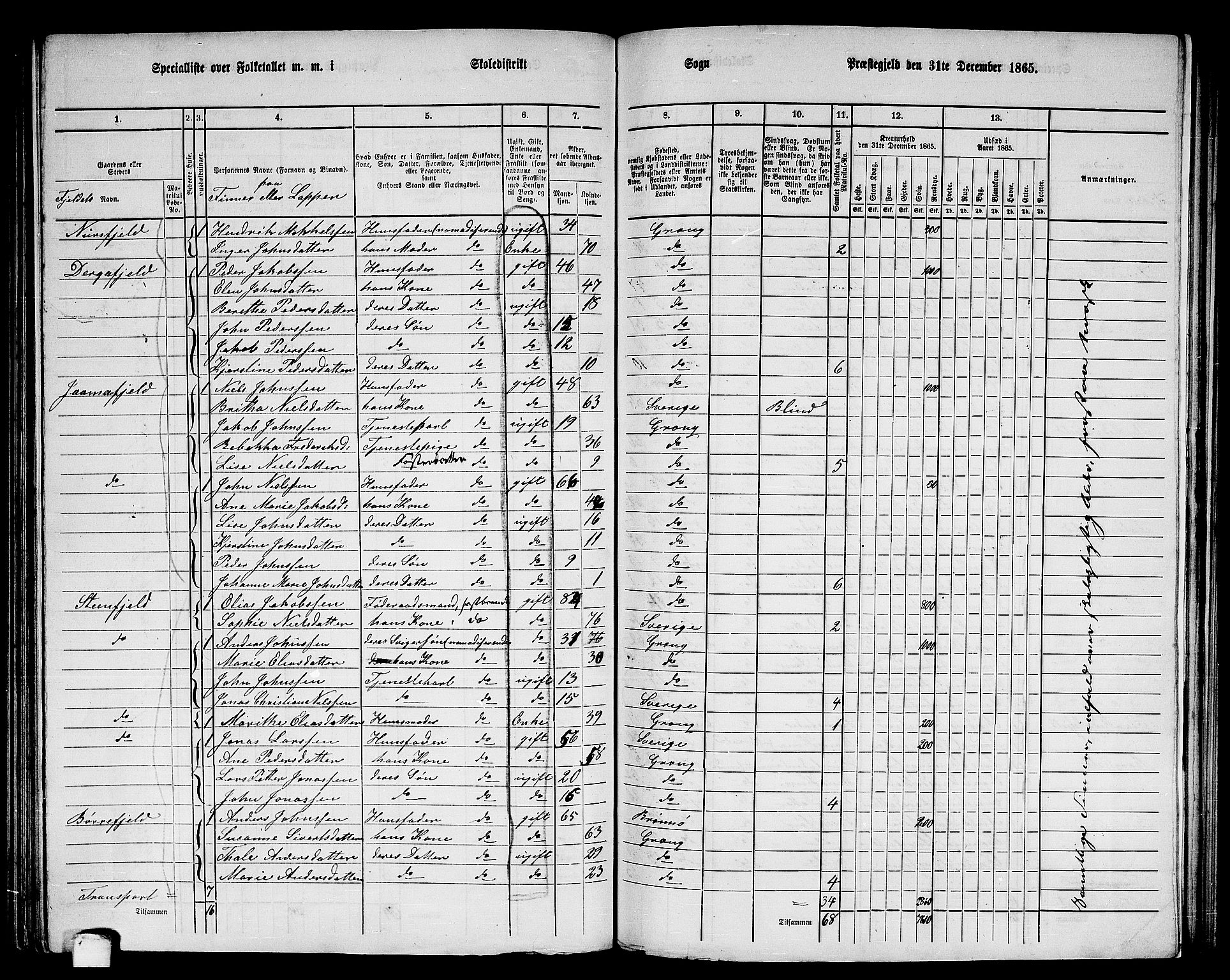 RA, 1865 census for Grong, 1865, p. 138
